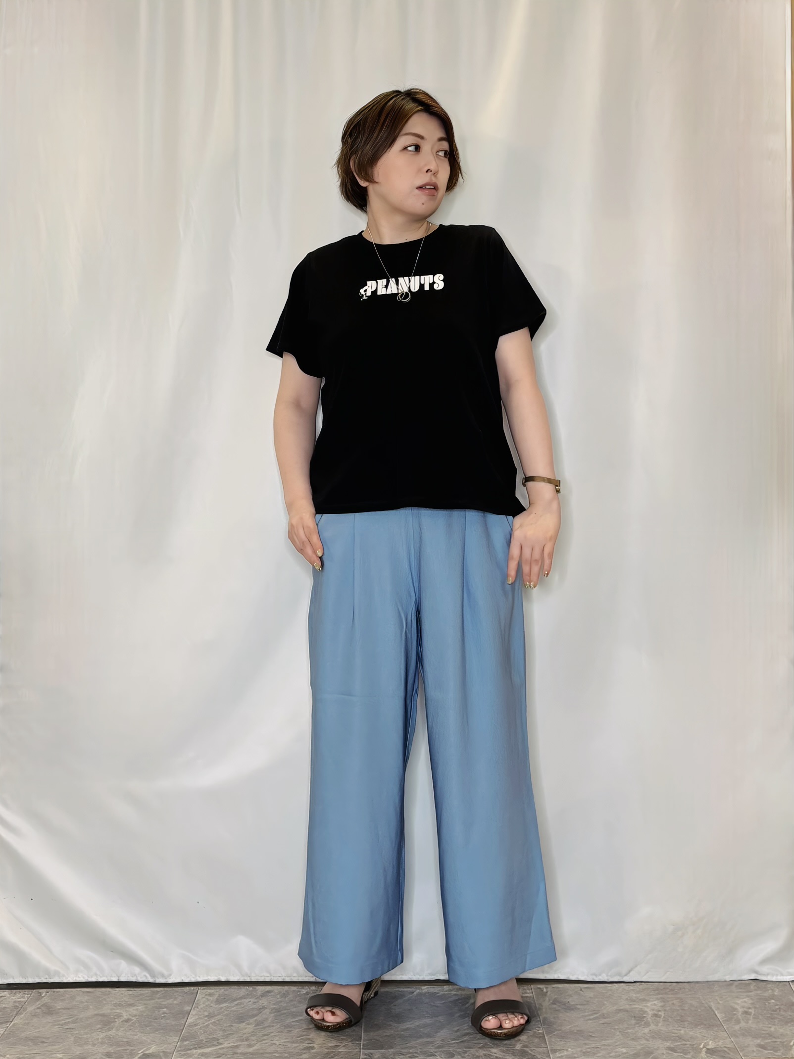 たみさんの「SHOO･LA･RUE｜【PEANUTS】ひんやりプリントTシャツ」を使ったコーディネート