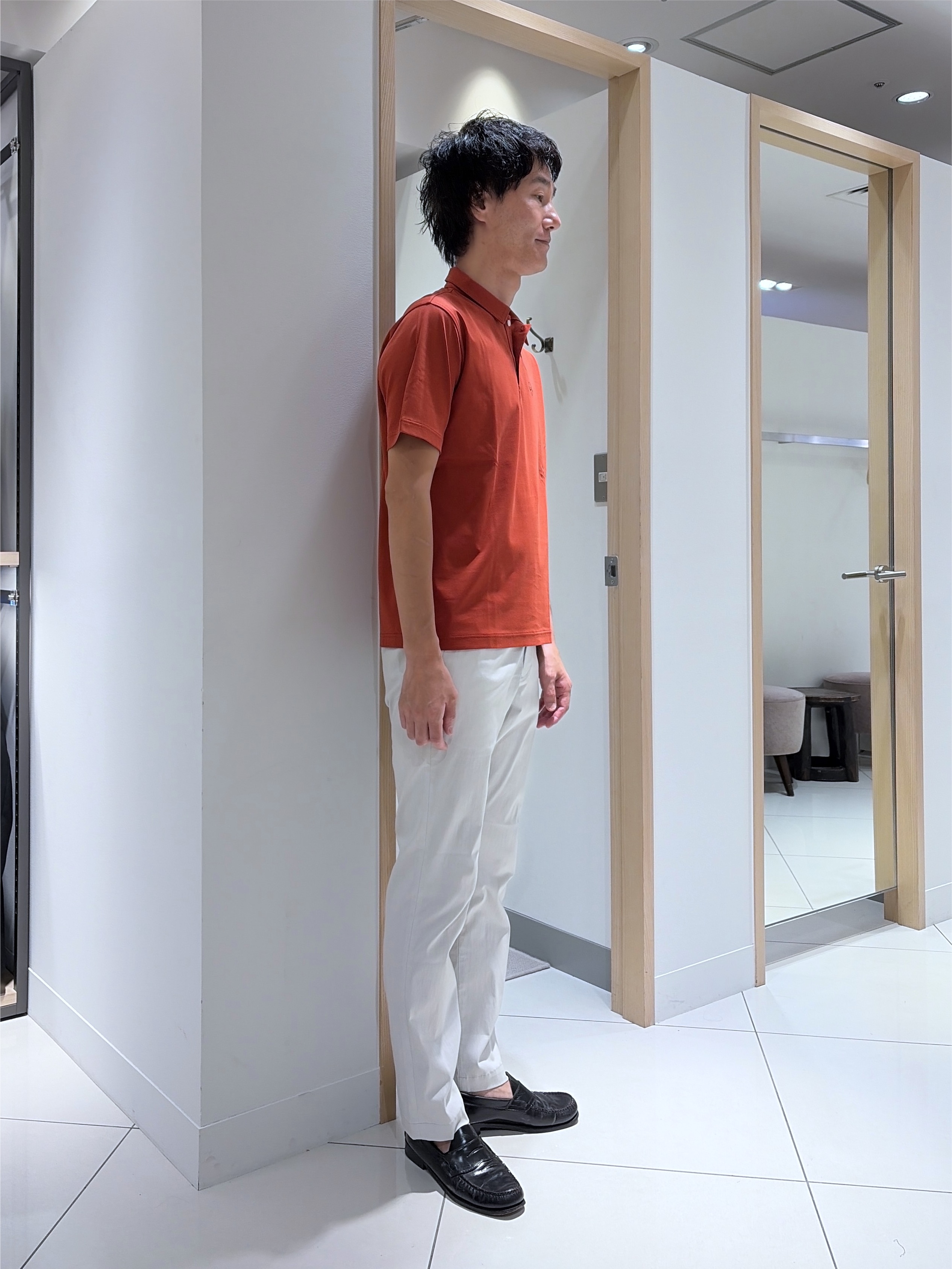 mutoさんの「TAKEO KIKUCHI｜【接触冷感】アイスクリアコットン ワンポイント ポロシャツ」を使ったコーディネート