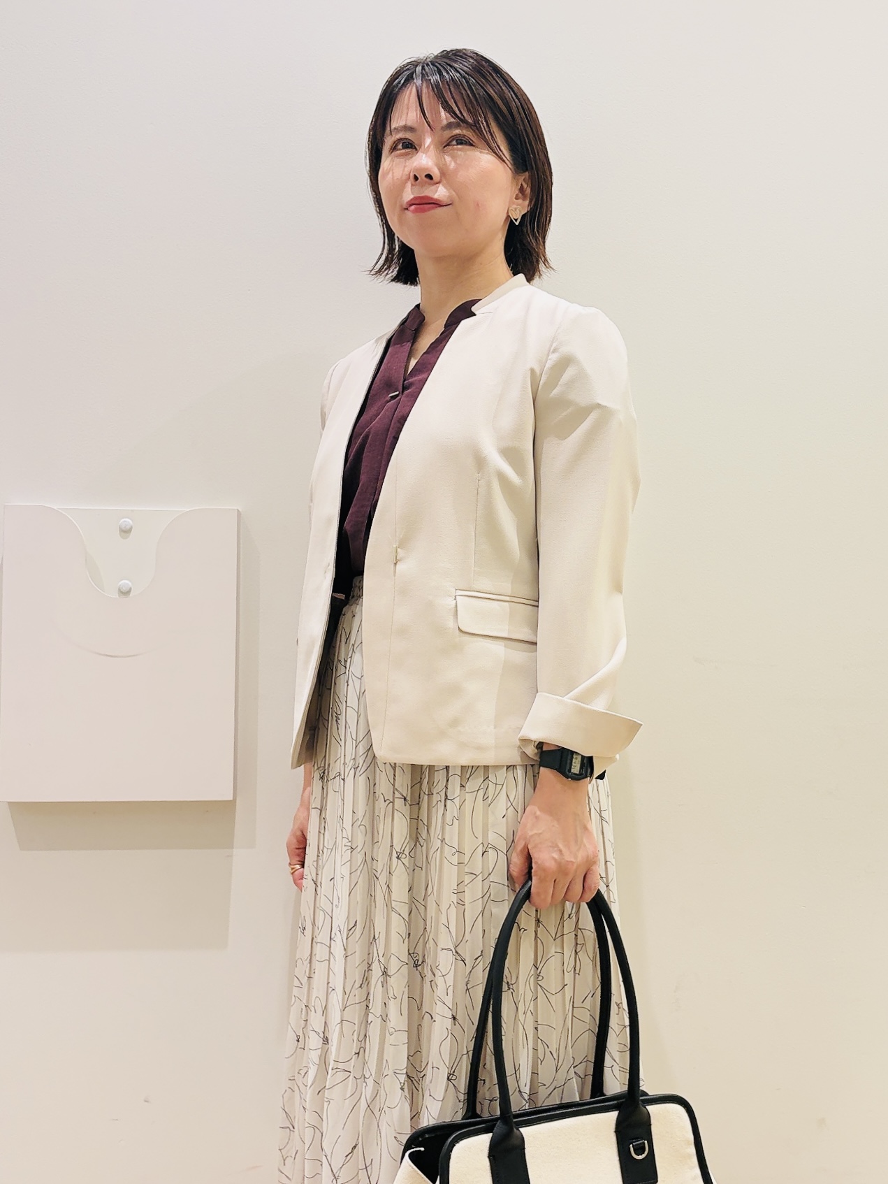 YUKOさんの「index｜【接触冷感／吸水速乾】ノーカラージャケット／セットアップ対応可《洗える／防シワ／ストレッチ》」を使ったコーディネート