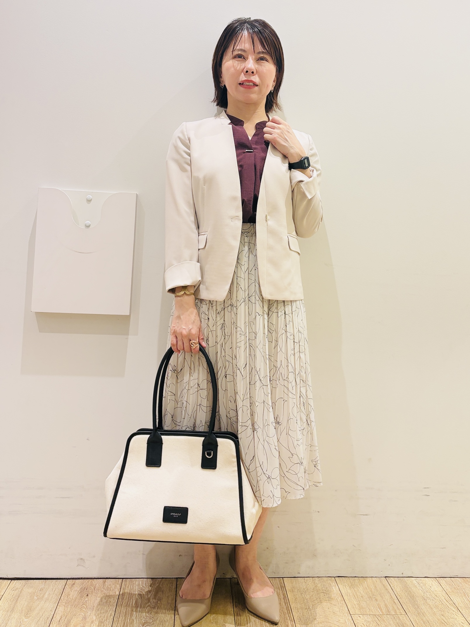 YUKOさんの「index｜【接触冷感／吸水速乾】ノーカラージャケット／セットアップ対応可《洗える／防シワ／ストレッチ》」を使ったコーディネート