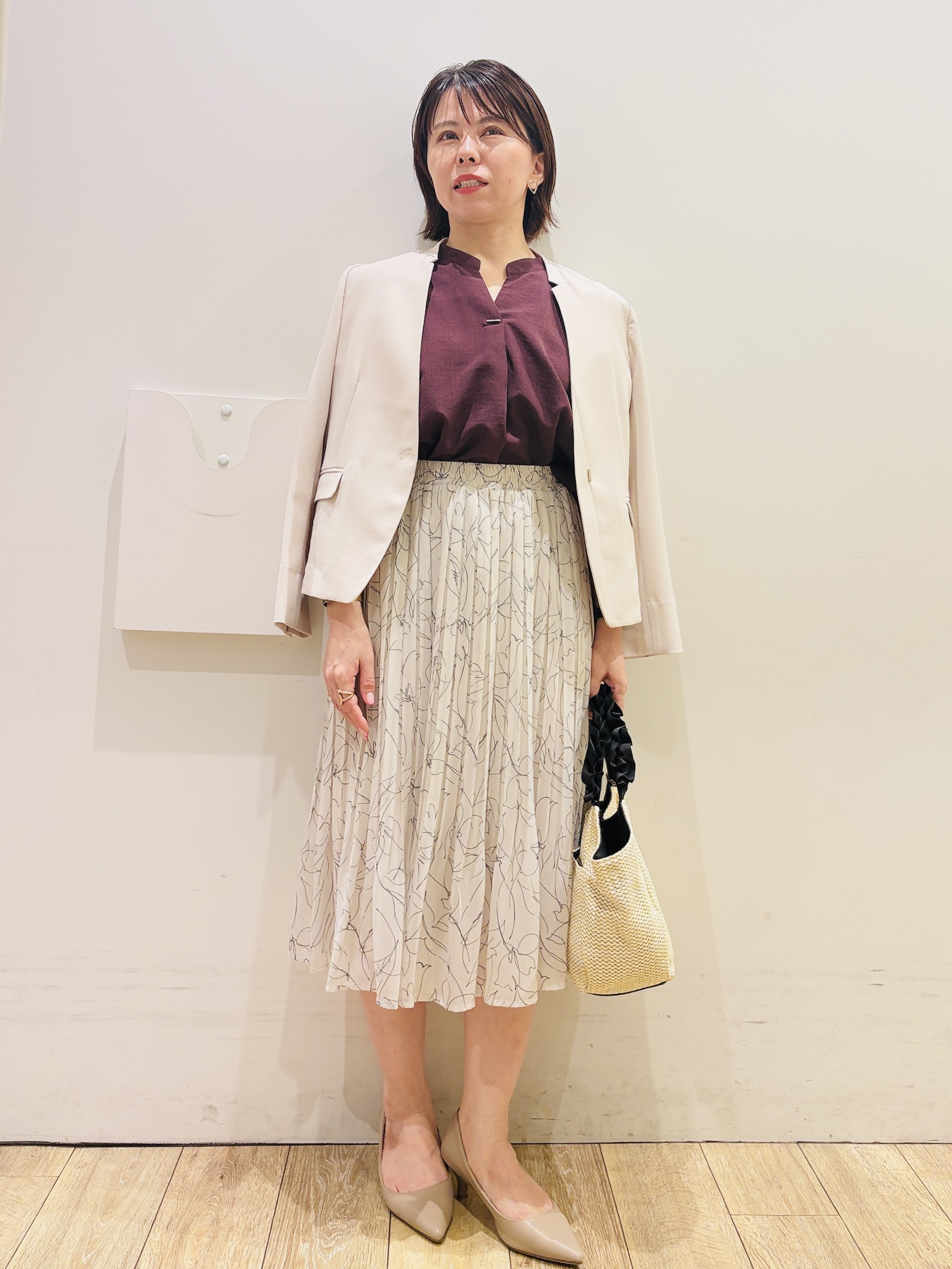 YUKOさんの「index｜【接触冷感／吸水速乾】ノーカラージャケット／セットアップ対応可《洗える／防シワ／ストレッチ》」を使ったコーディネート
