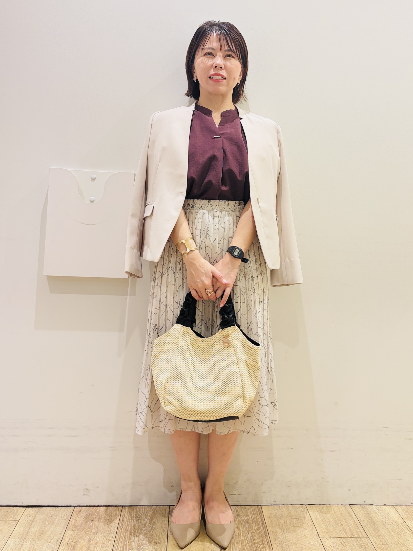 YUKOさんの「index｜【接触冷感／吸水速乾】タックスキッパーブラウス《防シワ／イージーアイロン／洗濯機OK／9col》」を使ったコーディネート