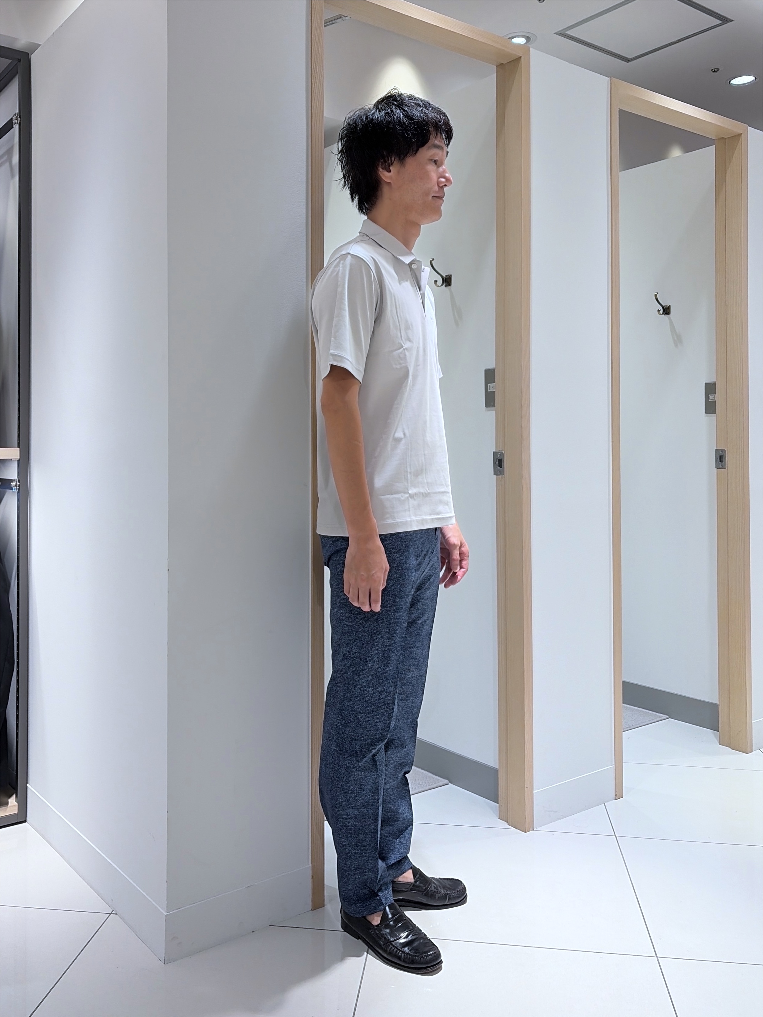 mutoさんの「TAKEO KIKUCHI｜【接触冷感】アイスクリアコットン ワンポイント ポロシャツ」を使ったコーディネート