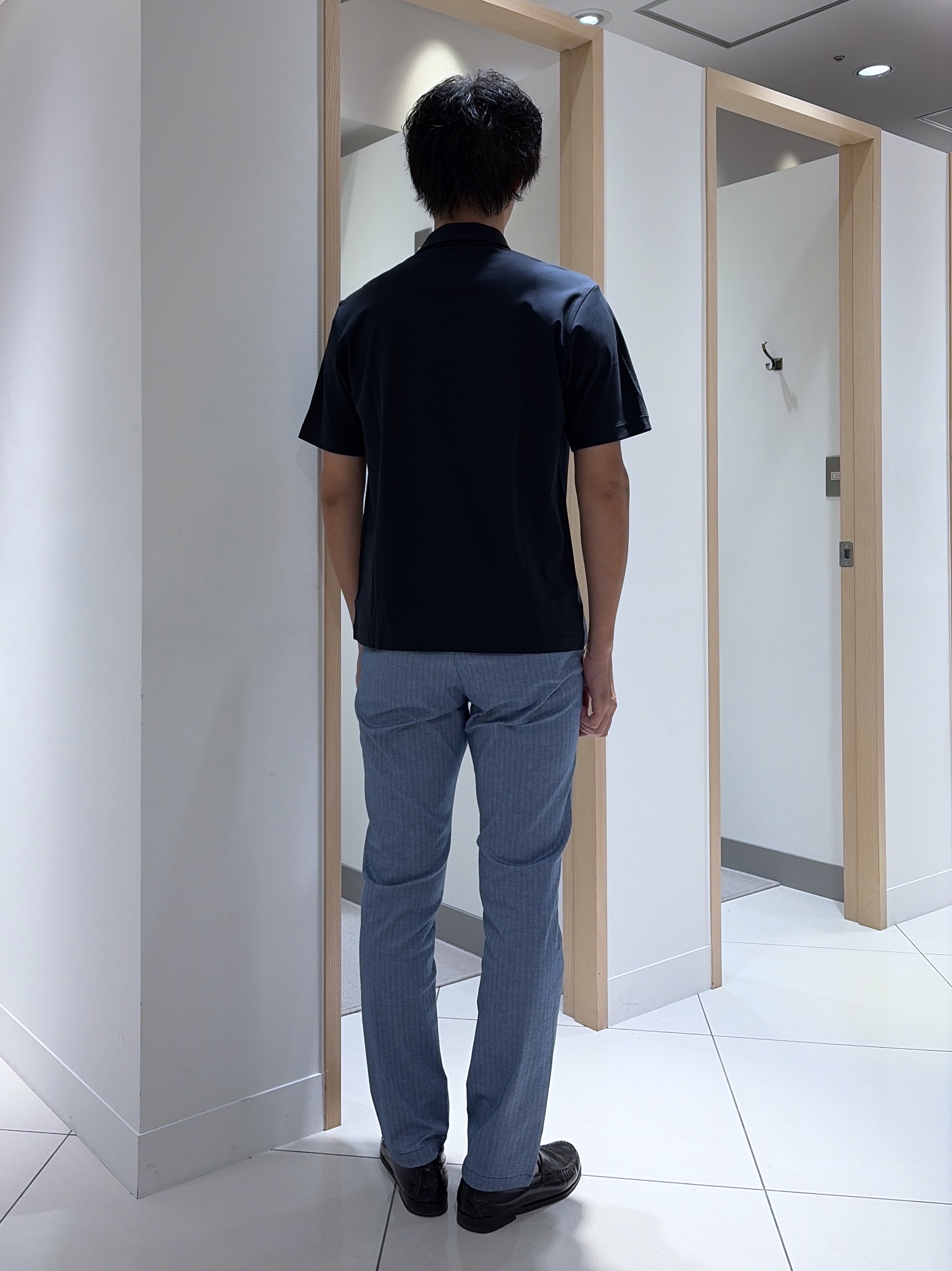 mutoさんの「TAKEO KIKUCHI｜【接触冷感】アイスクリアコットン ワンポイント ポロシャツ」を使ったコーディネート