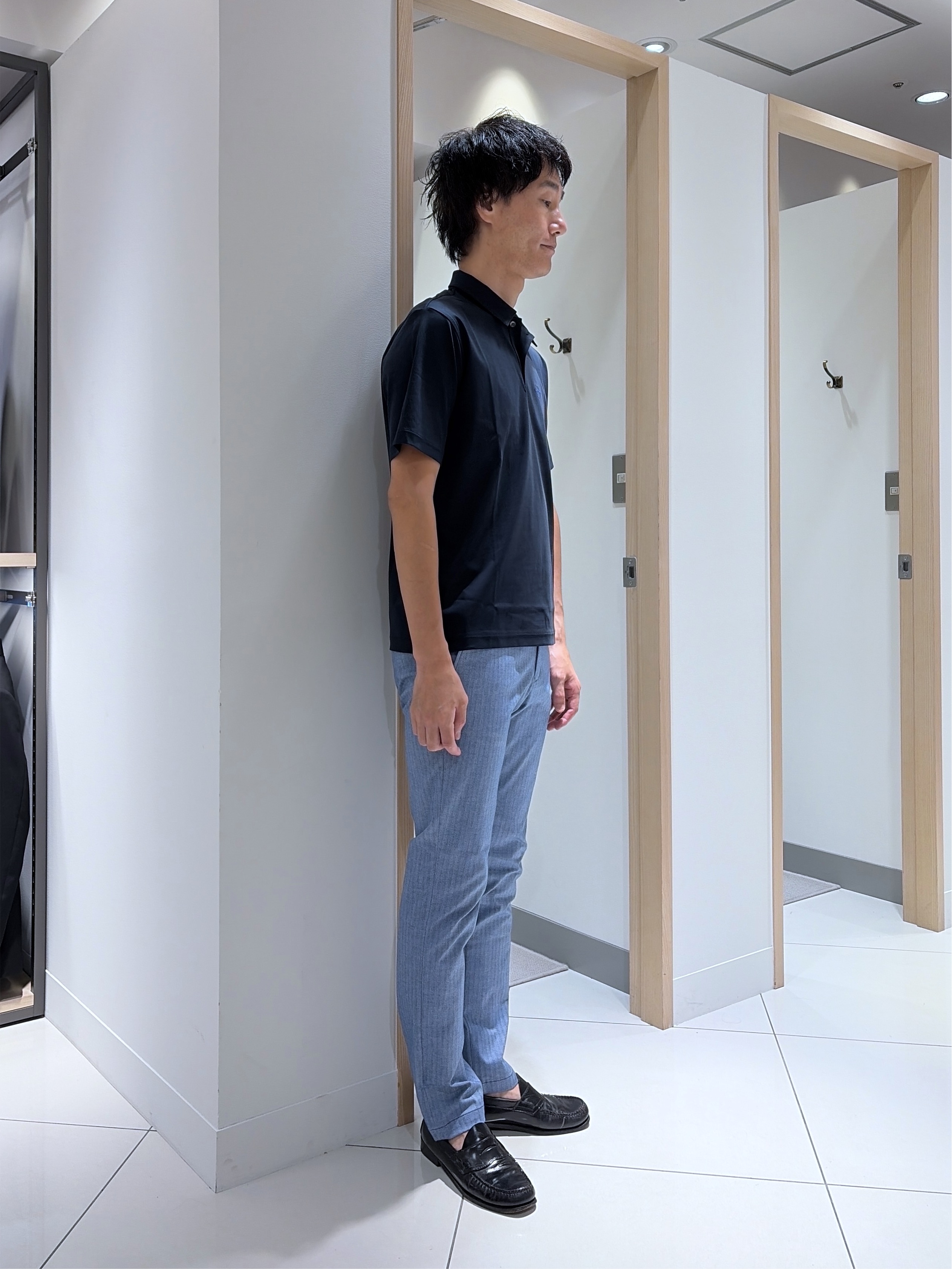 mutoさんの「TAKEO KIKUCHI｜【接触冷感】アイスクリアコットン ワンポイント ポロシャツ」を使ったコーディネート