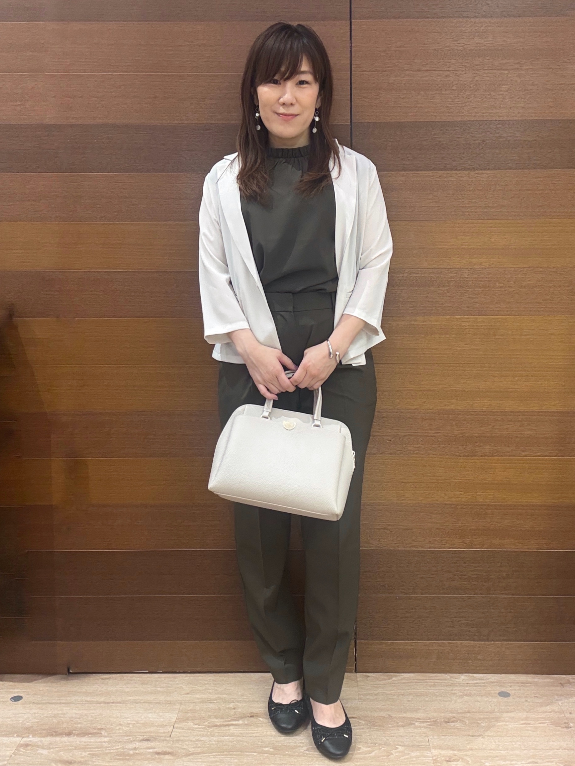 maichiさんの「OPAQUE.CLIP｜【接触冷感／防シワ】ひんやり7分袖テーラードジャケット《洗濯機OK》」を使ったコーディネート