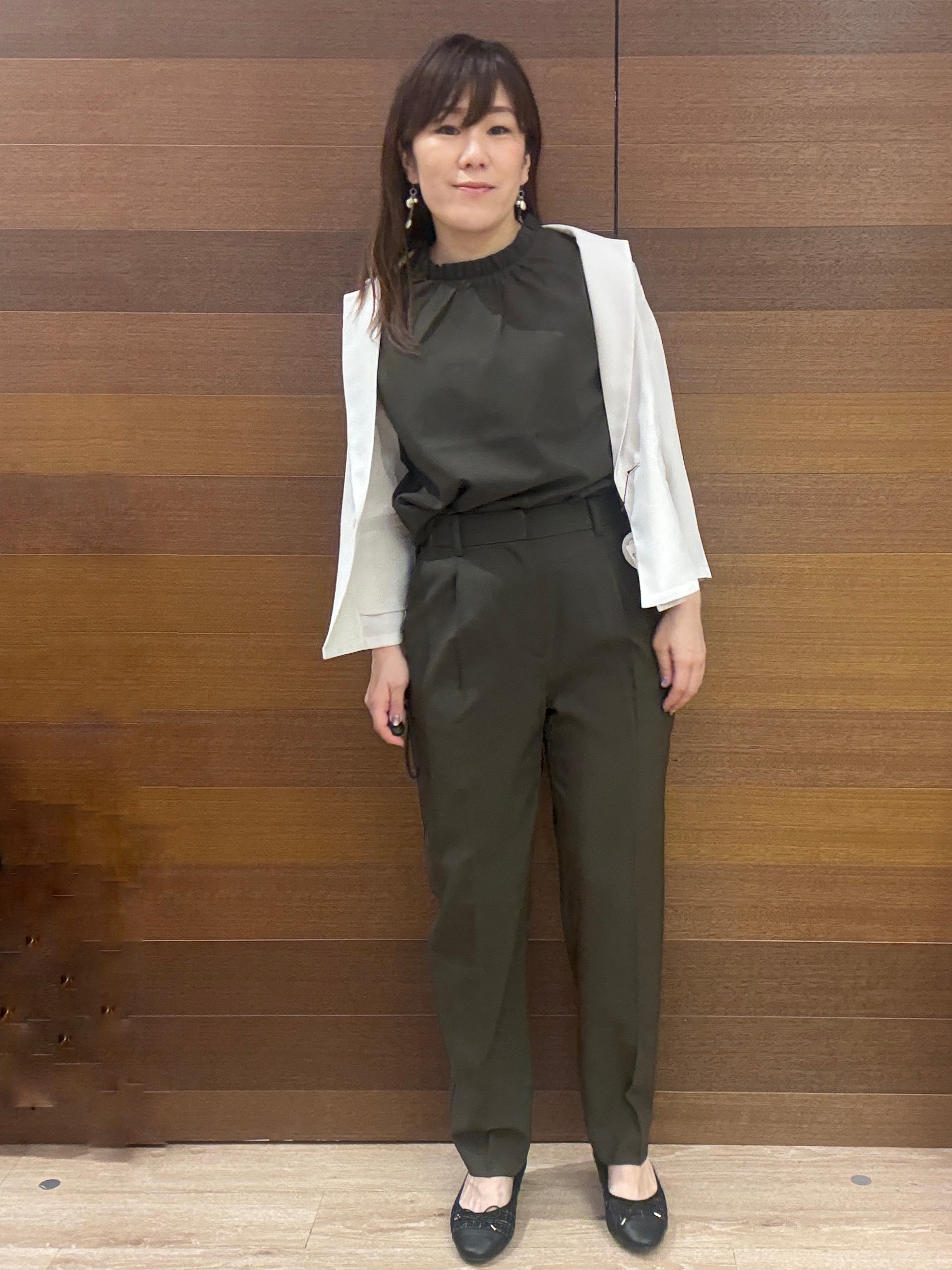 maichiさんの「OPAQUE.CLIP｜【接触冷感／防シワ】ひんやり7分袖テーラードジャケット《洗濯機OK》」を使ったコーディネート