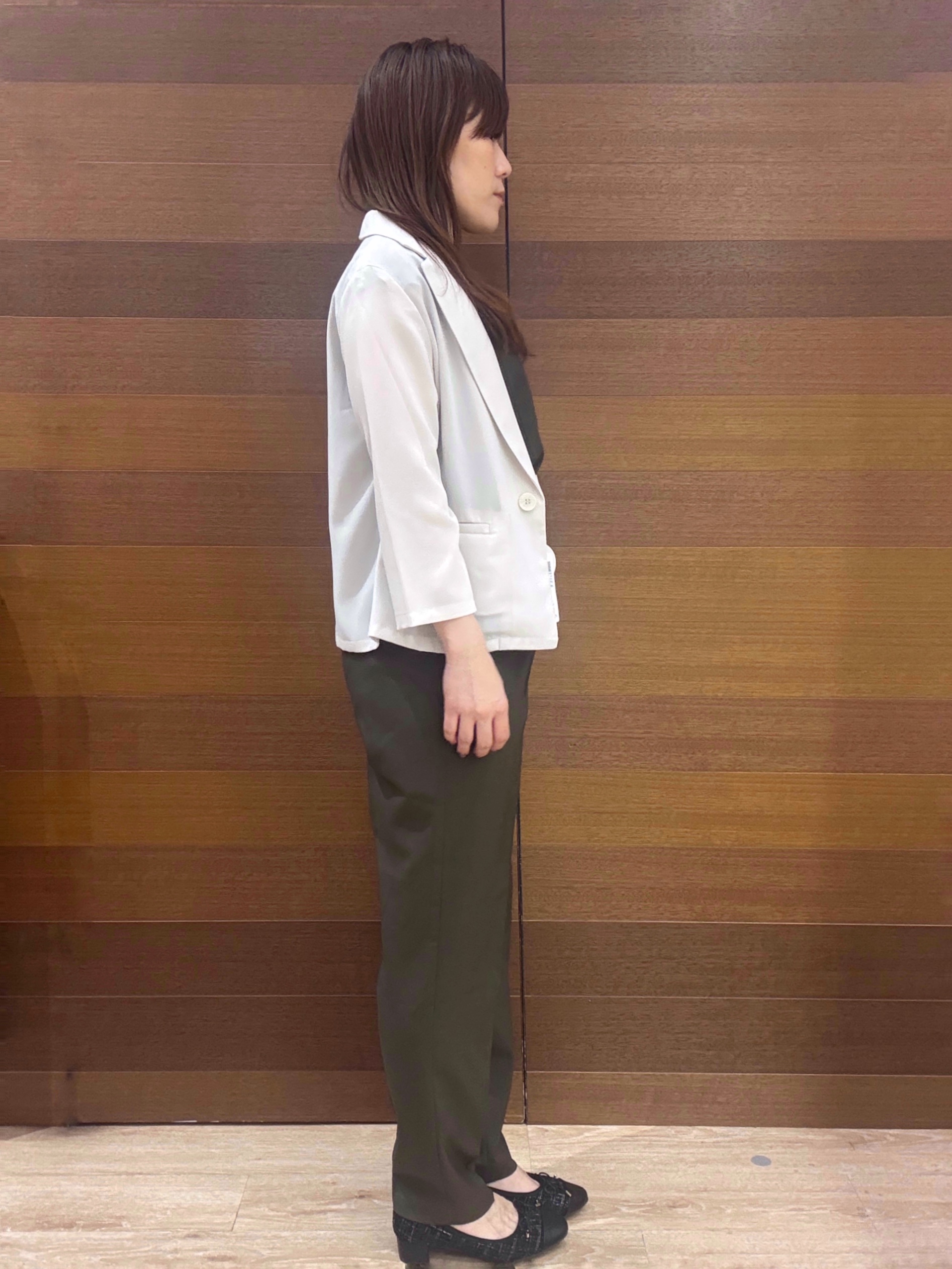 maichiさんの「OPAQUE.CLIP｜【接触冷感／防シワ】ひんやり7分袖テーラードジャケット《洗濯機OK》」を使ったコーディネート