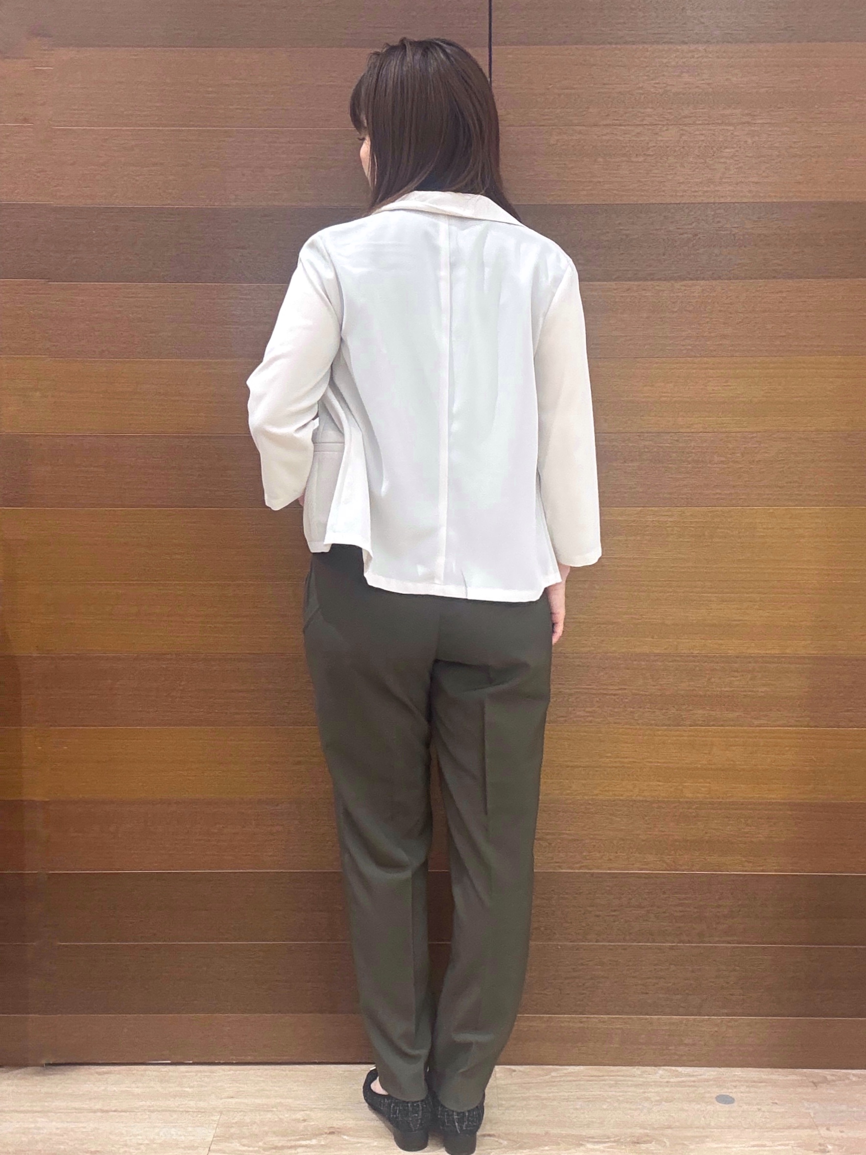 maichiさんの「OPAQUE.CLIP｜【接触冷感／防シワ】ひんやり7分袖テーラードジャケット《洗濯機OK》」を使ったコーディネート