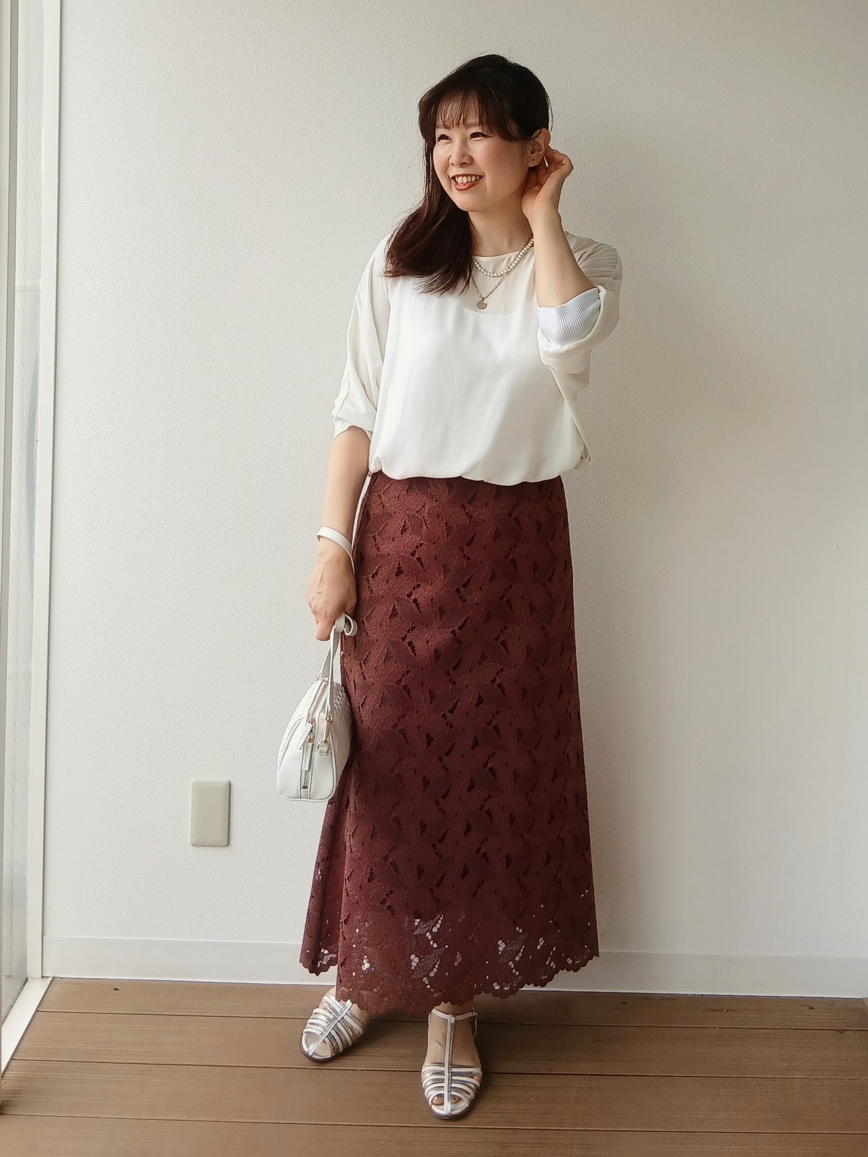 なみきさんの「UNTITLED｜ドルマンスリーブラウンドプルオーバー」を使ったコーディネート