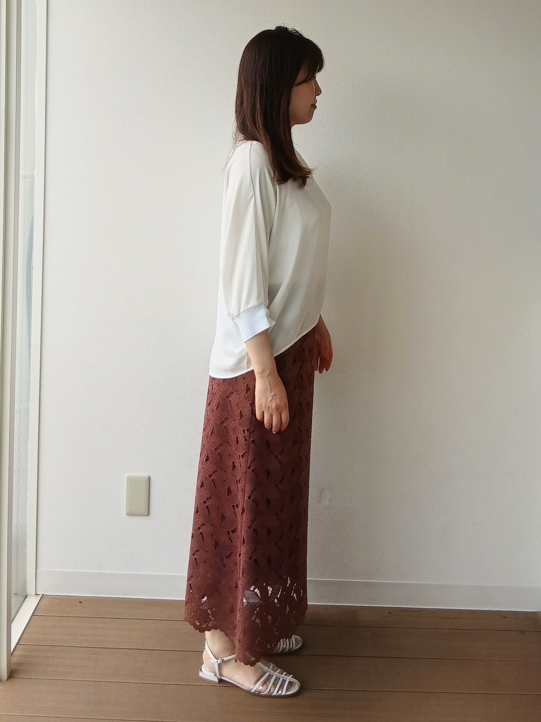 なみきさんの「UNTITLED｜ドルマンスリーブラウンドプルオーバー」を使ったコーディネート