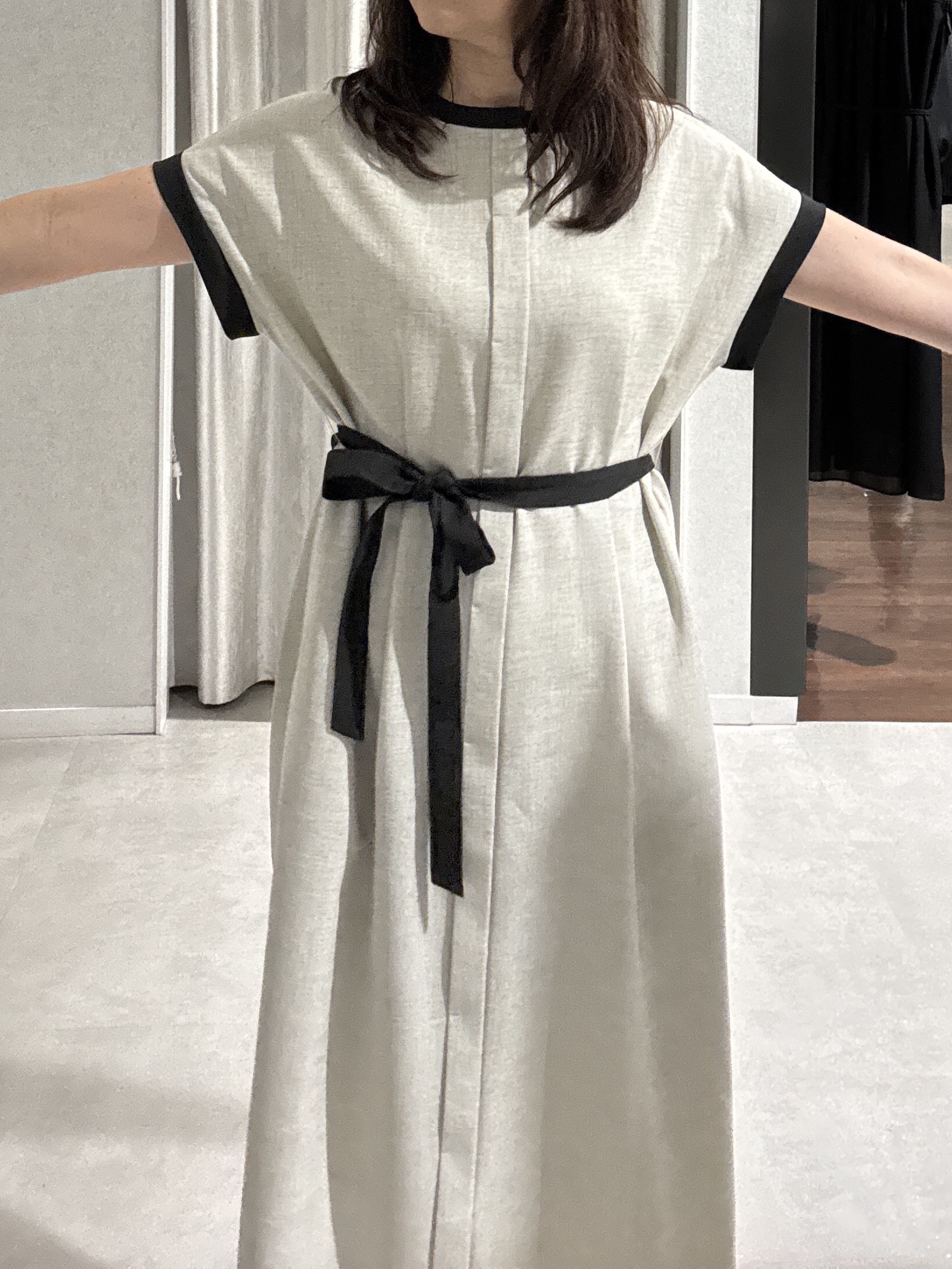 makiさんの「UNTITLED｜【接触冷感/UVカット/イージーケア】配色ラインワンピース」を使ったコーディネート