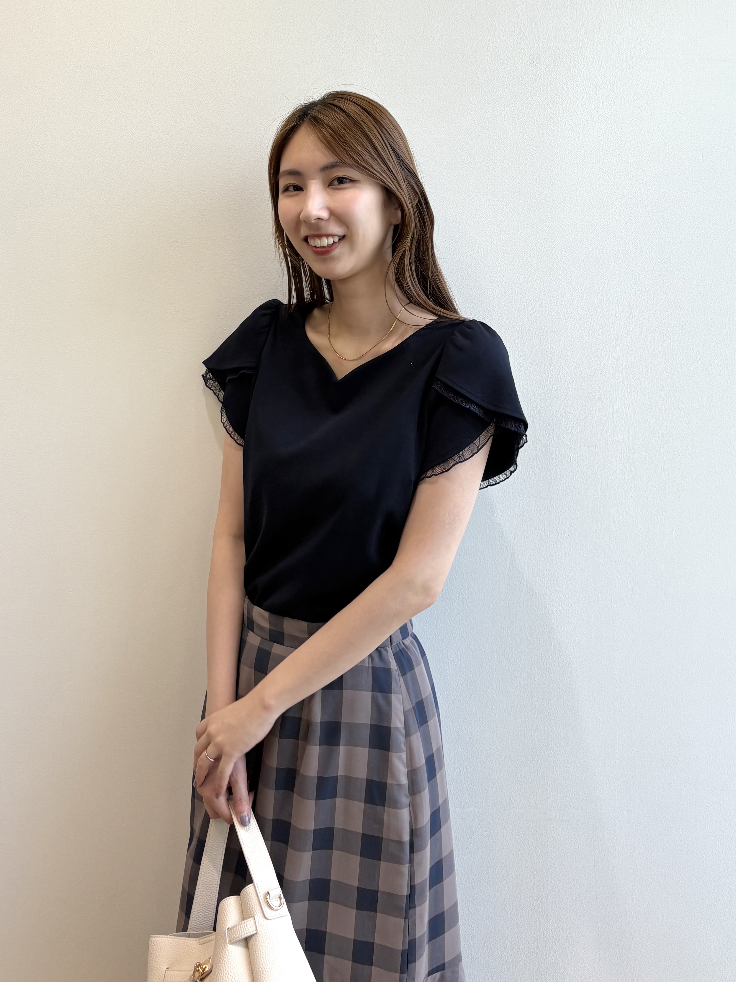 めぐさんの「index｜【接触冷感／UVケア】ハートネックレースレイヤードトップス《洗濯機OK／6col》」を使ったコーディネート