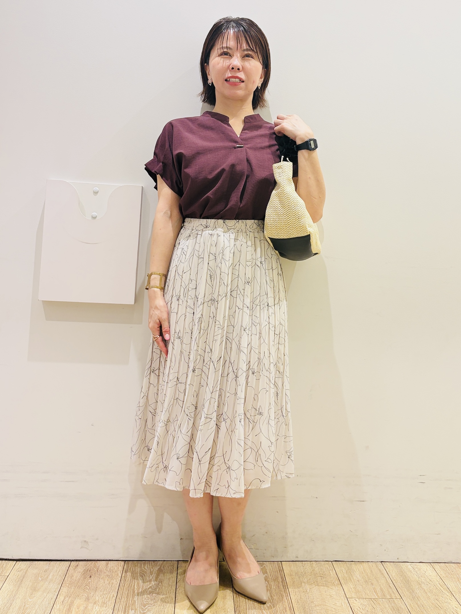 YUKOさんの「index｜【接触冷感／吸水速乾】タックスキッパーブラウス《防シワ／イージーアイロン／洗濯機OK／9col》」を使ったコーディネート