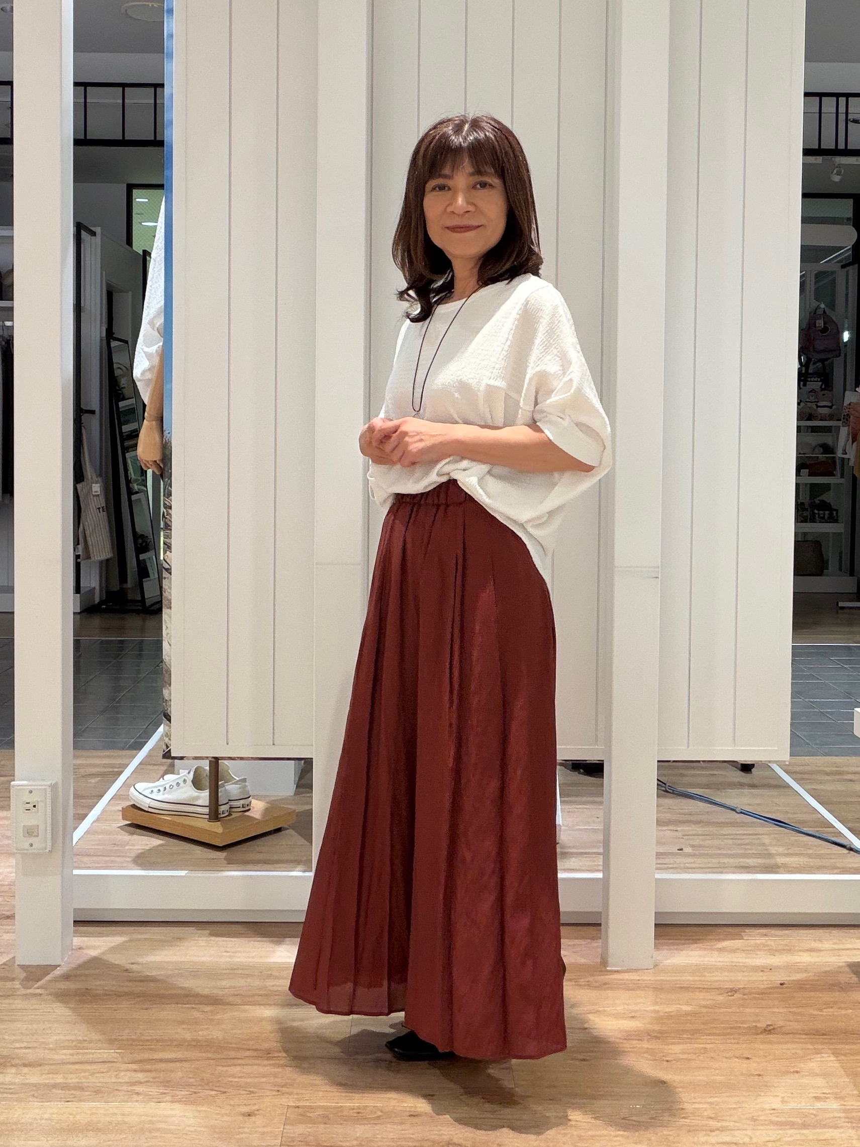 Fujitaさんの「Dessin｜シュリンクジャージ カットソー」を使ったコーディネート