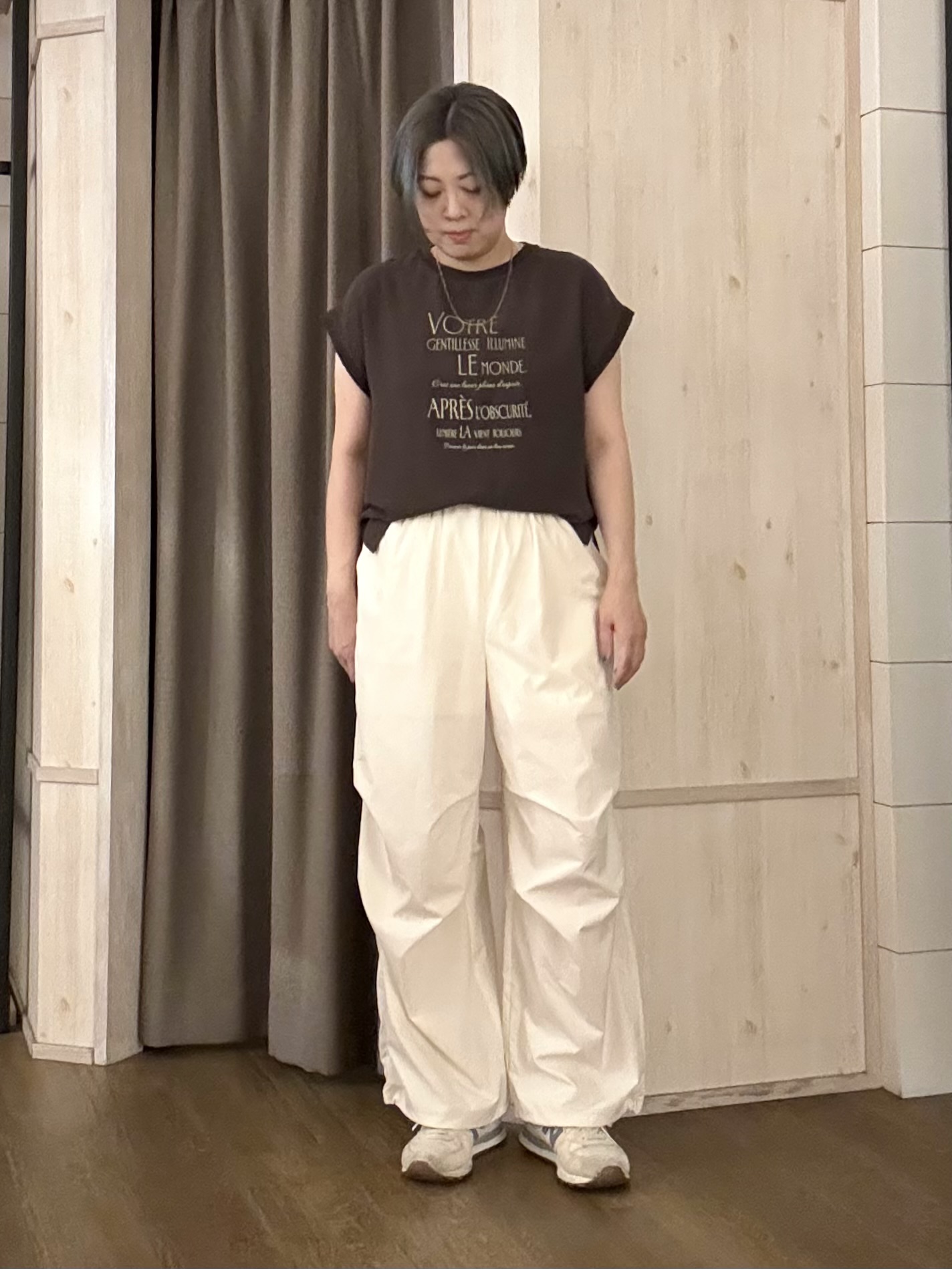aiさんの「THE SHOP TK｜【ひんやりさらさら】軽やかに着られる プリントTシャツ」を使ったコーディネート