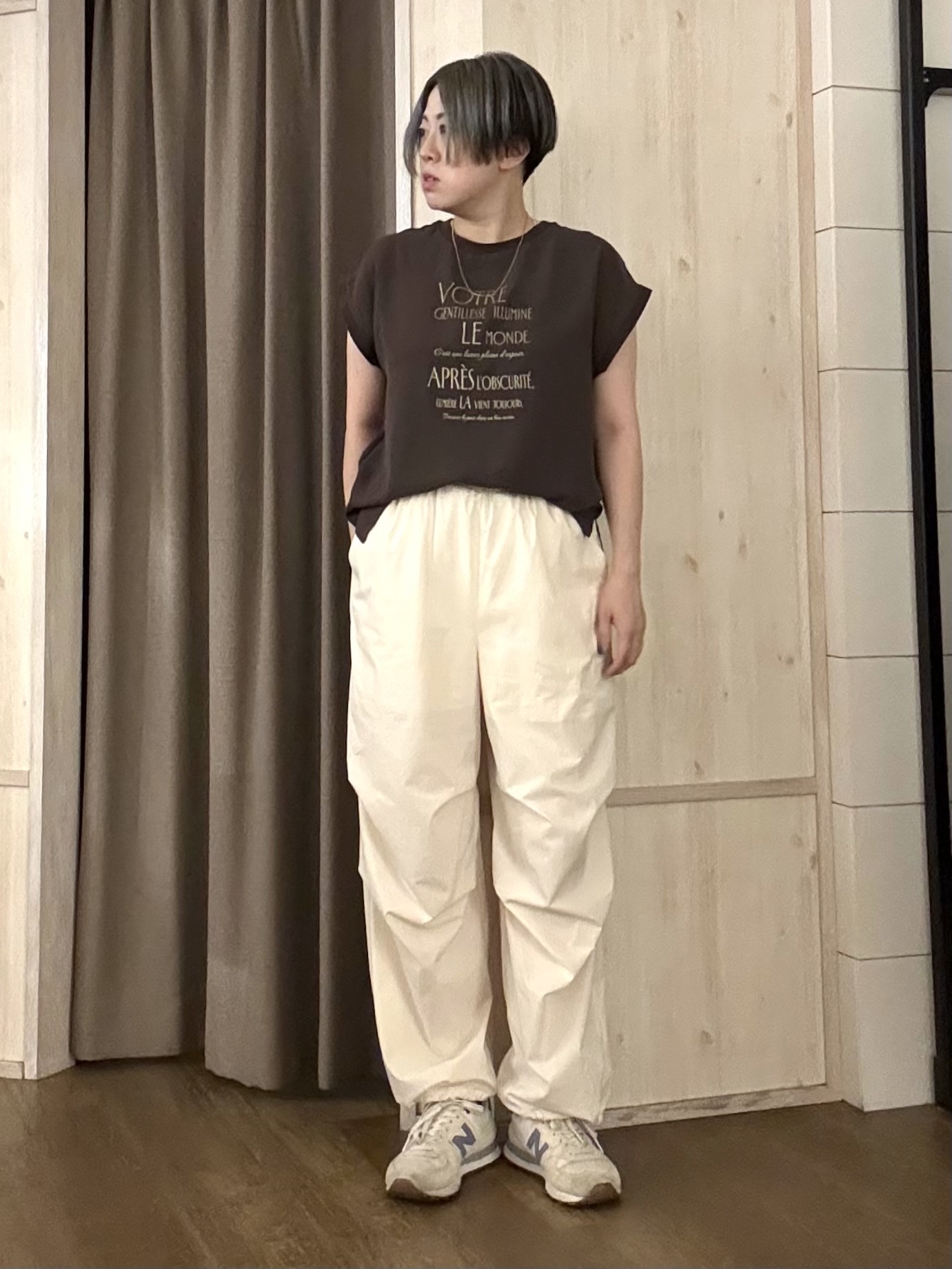 aiさんの「THE SHOP TK｜【ひんやりさらさら】軽やかに着られる プリントTシャツ」を使ったコーディネート