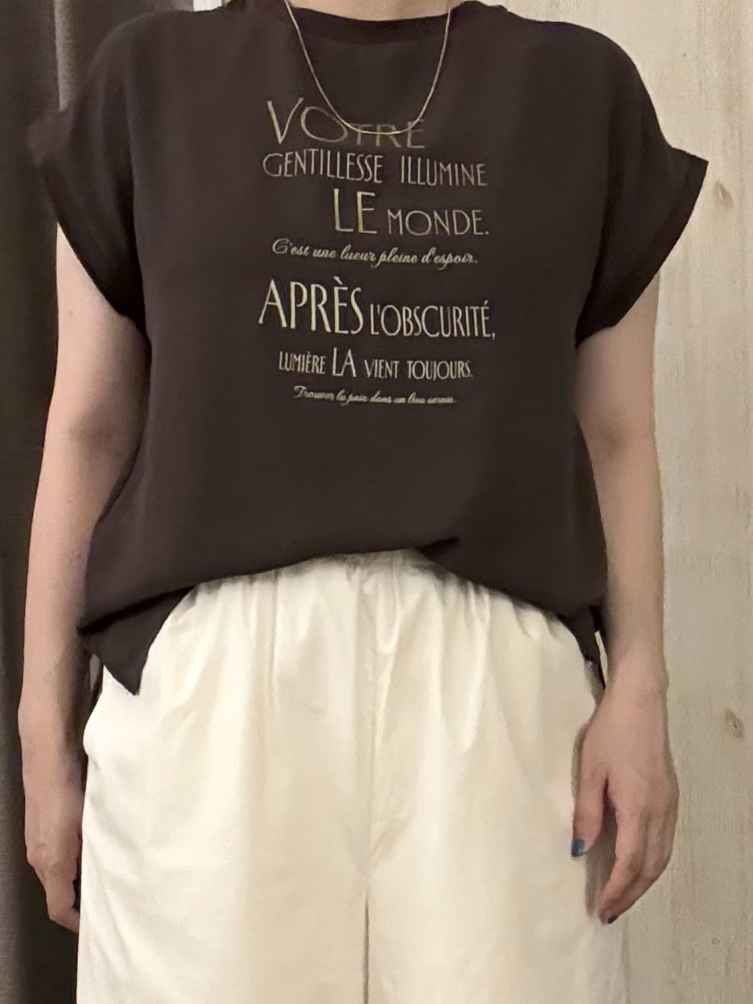 aiさんの「THE SHOP TK｜【ひんやりさらさら】軽やかに着られる プリントTシャツ」を使ったコーディネート