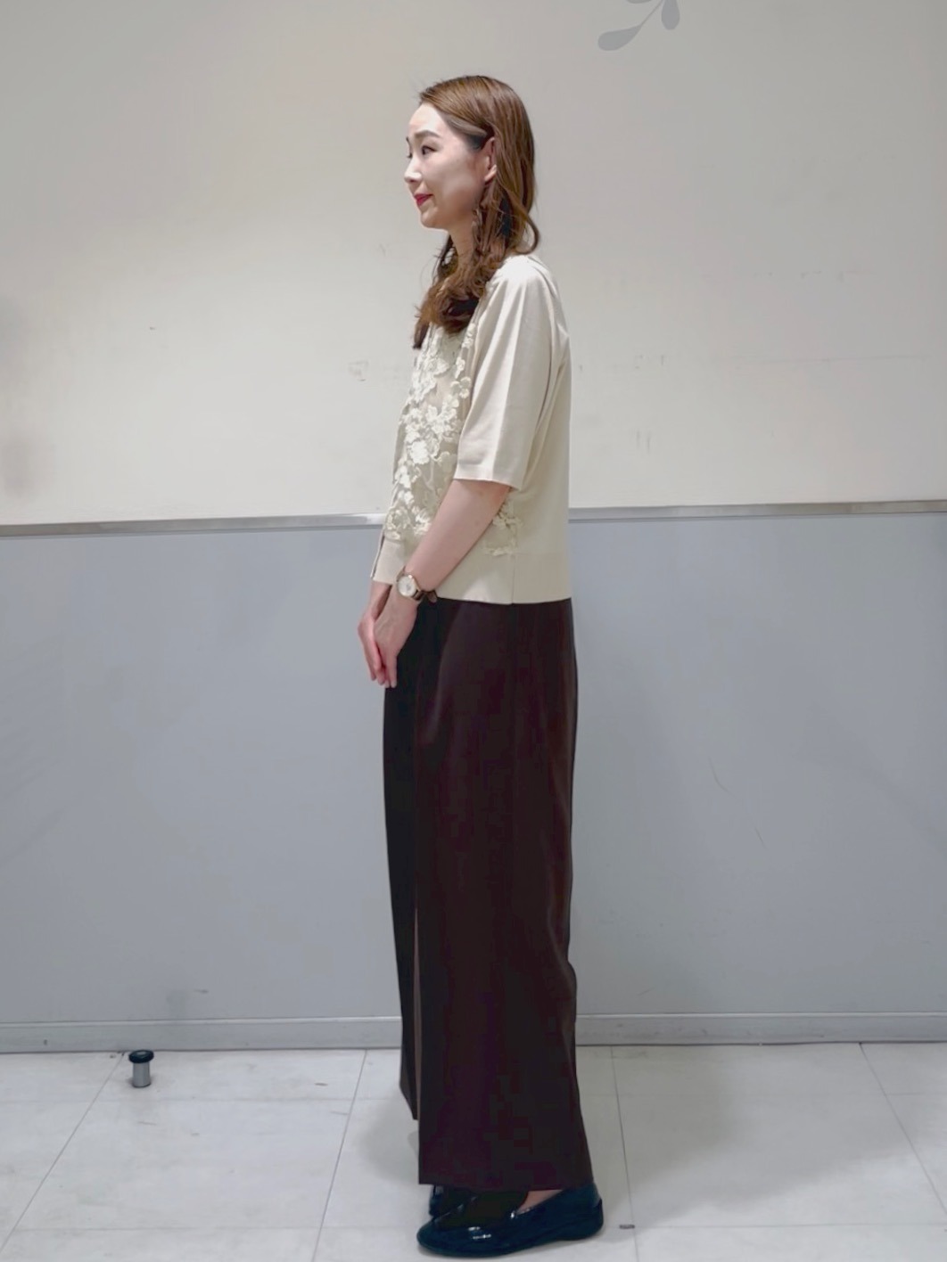 Abellさんの「index｜フロントレースニットカーディガン【洗える】」を使ったコーディネート