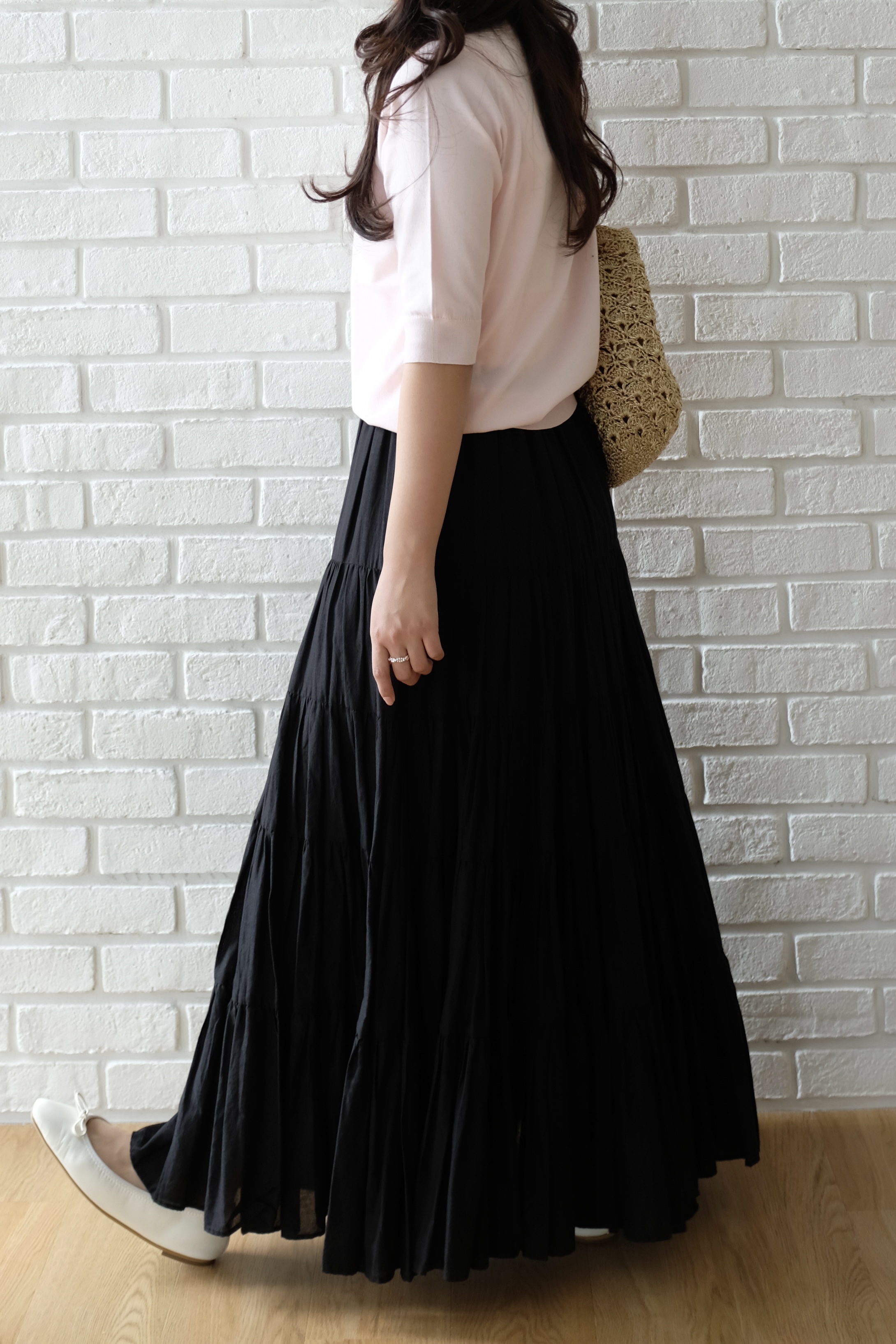NAさんの「DRESSTERIOR｜【ウォッシャブル】コットンシルクハーフスリーブニット」を使ったコーディネート