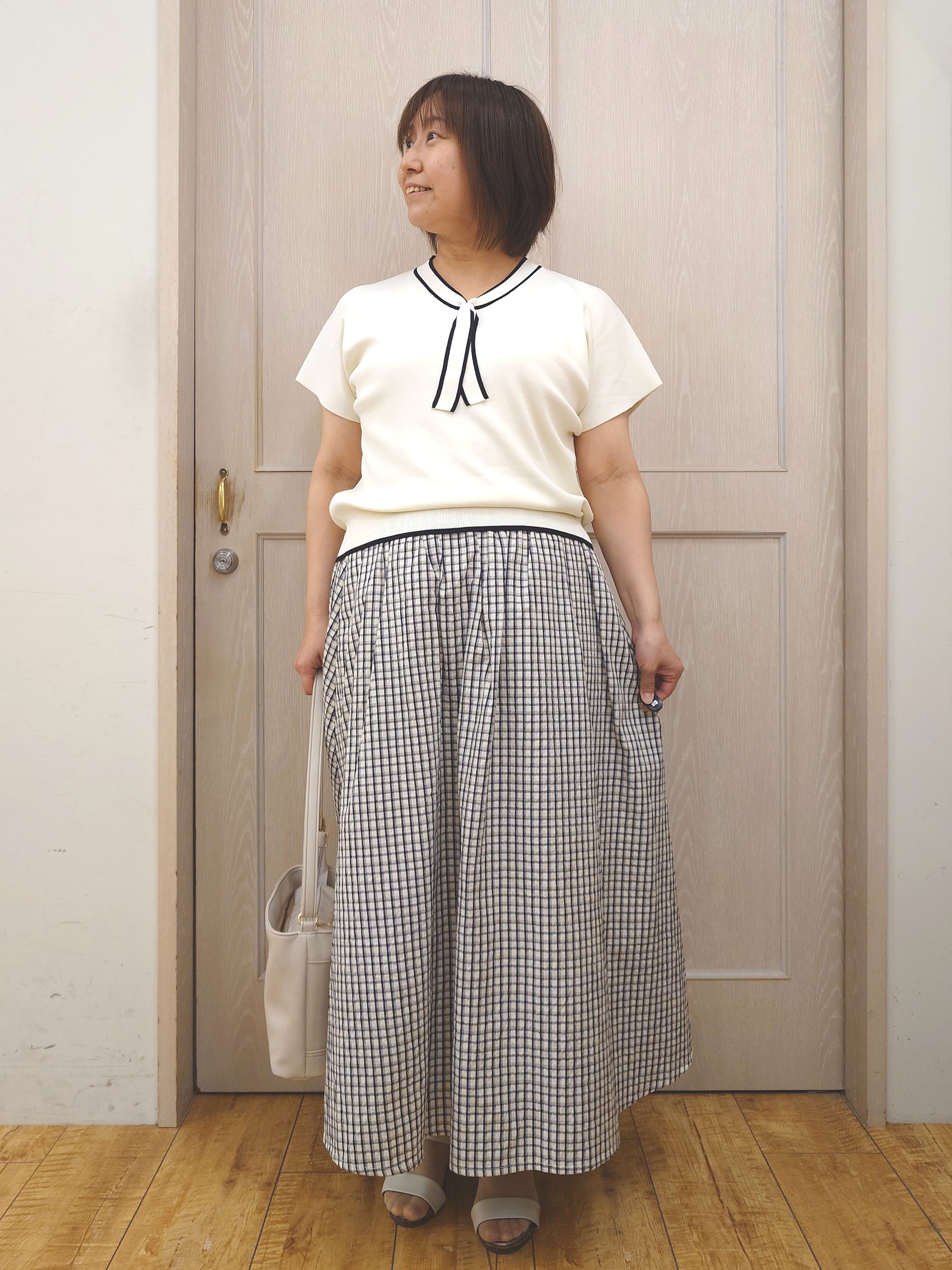 とろろさんの「SHOO･LA･RUE｜【ひんやり/UV/S-LL】着ごこちなめらか カノコ編みカーディガン」を使ったコーディネート