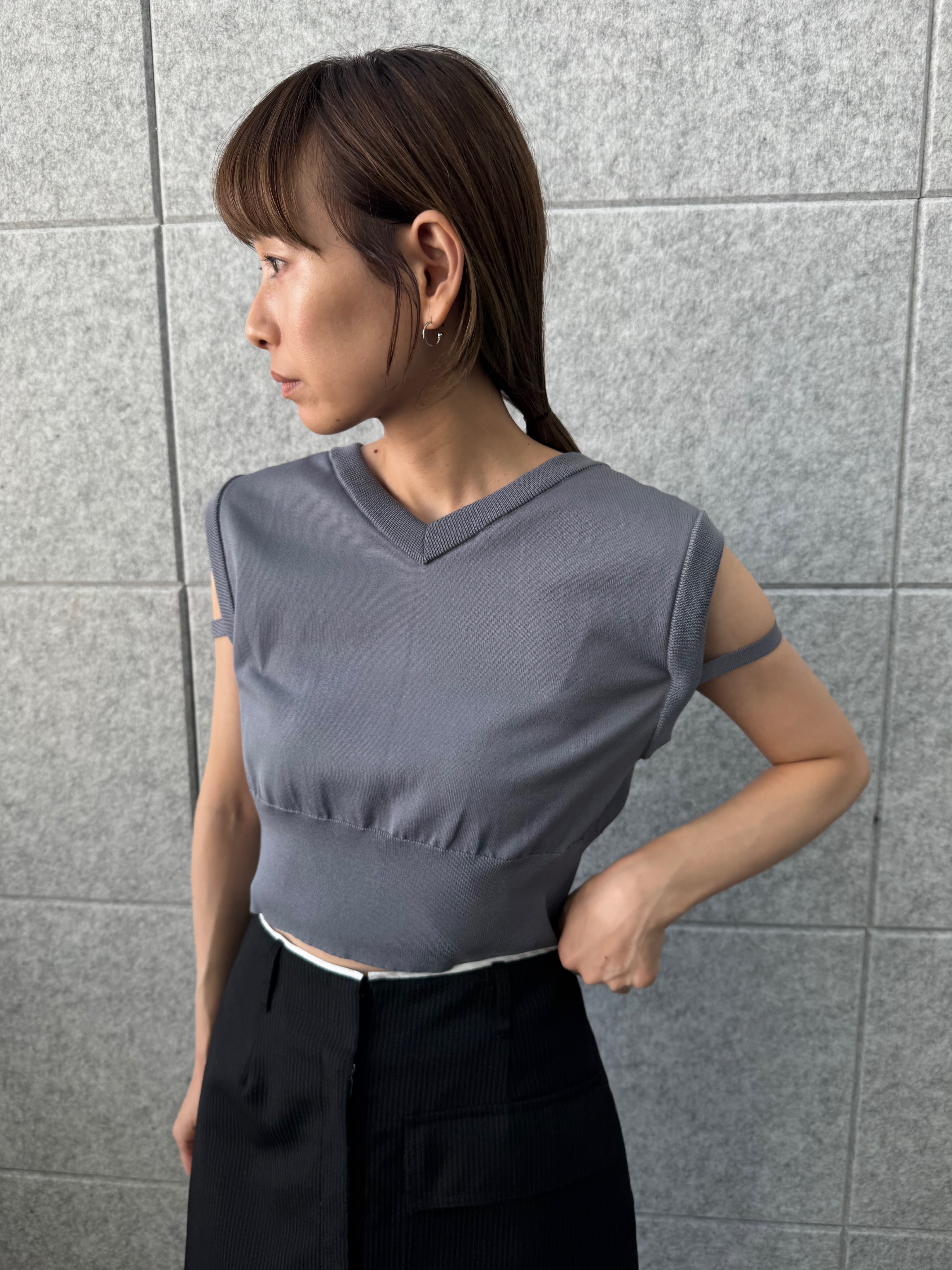 designer yukaさんの「CODE A｜design short vest」を使ったコーディネート