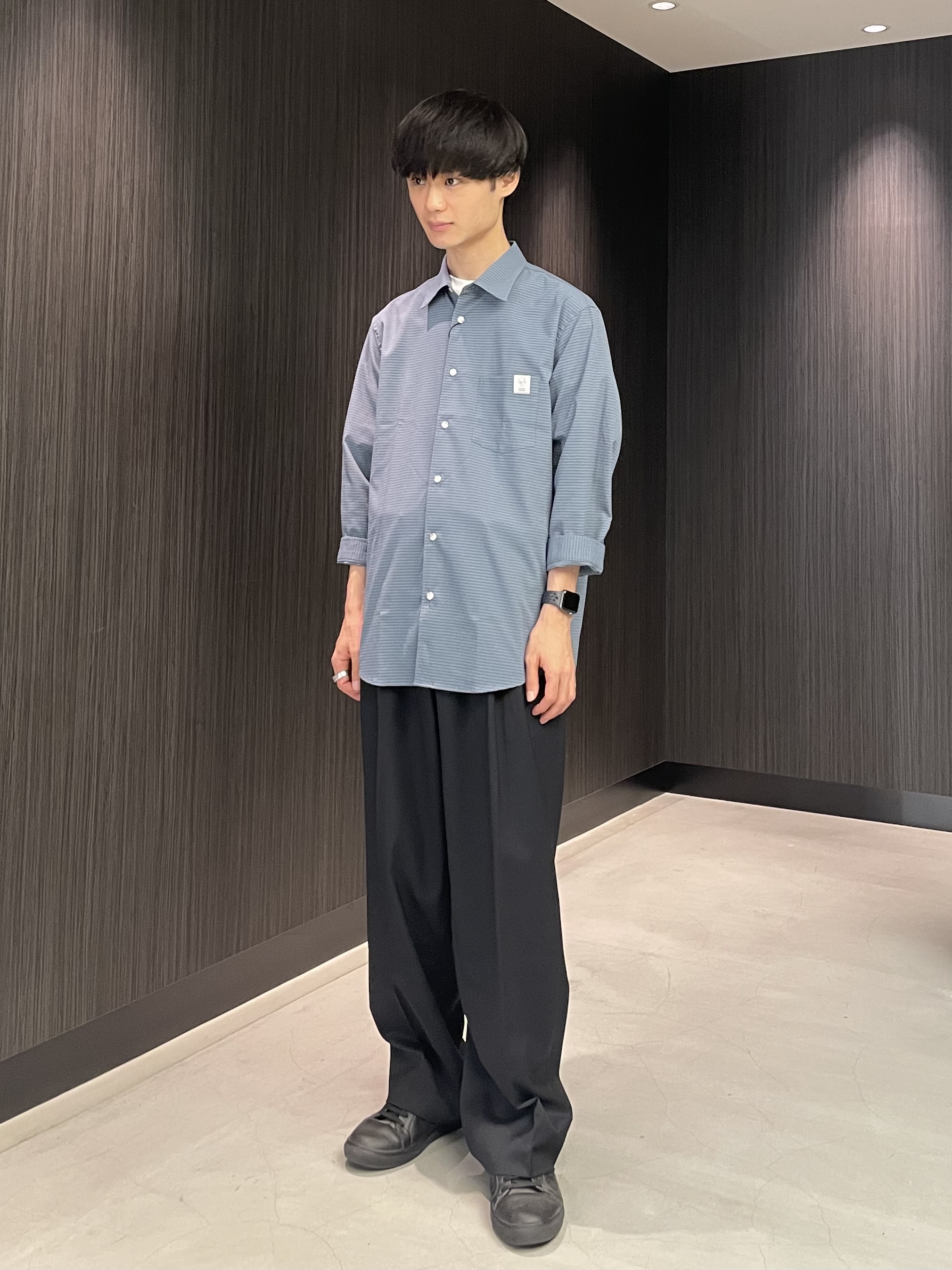 Okdさんの「TAKEO KIKUCHI｜【日本製】JFP DotAir（R）サッカー7分袖シャツ」を使ったコーディネート