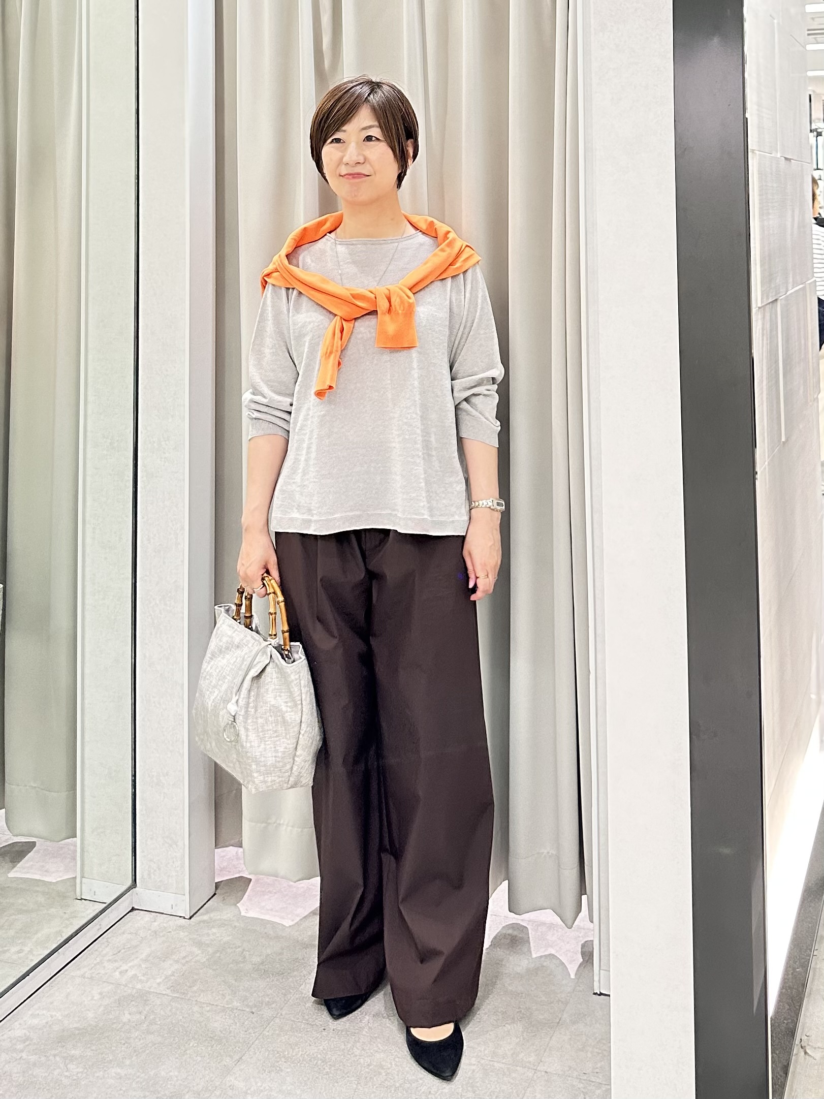 みなこさんの「UNTITLED｜【ゆったり/リラクシー】リネンボートネックプルオーバー」を使ったコーディネート