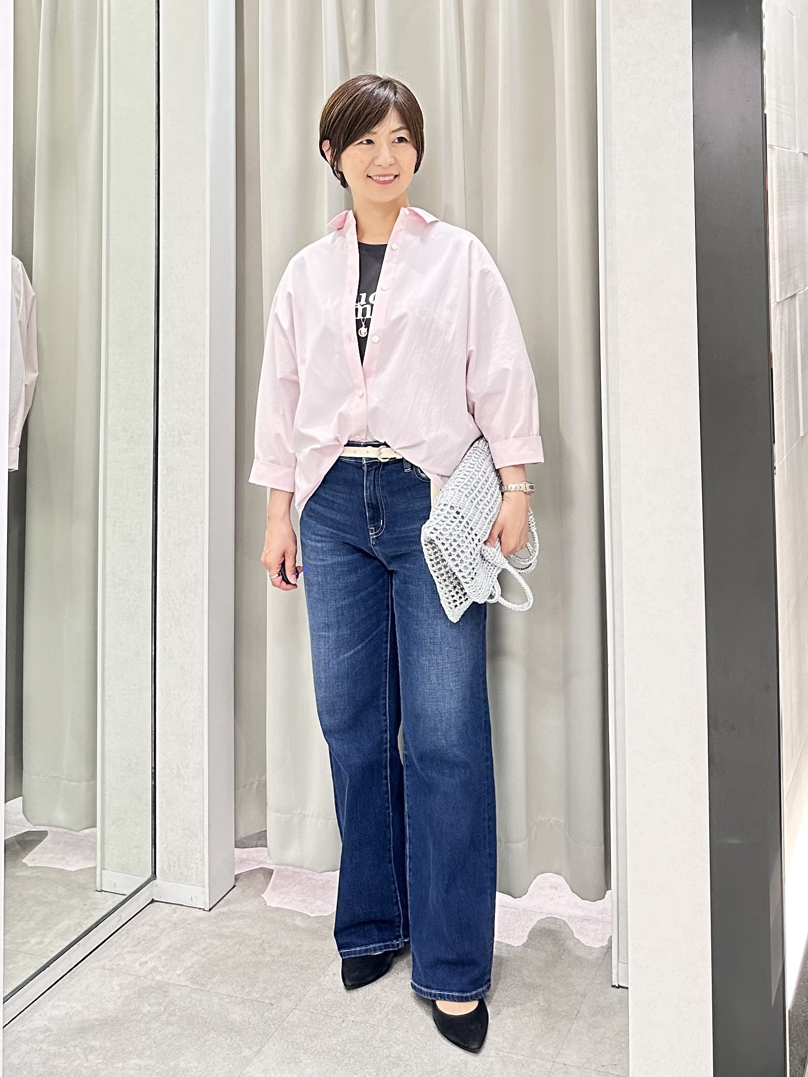 みなこさんの「UNTITLED｜【追加/人気デニム】MAKE&times;DENIM WIDE」を使ったコーディネート