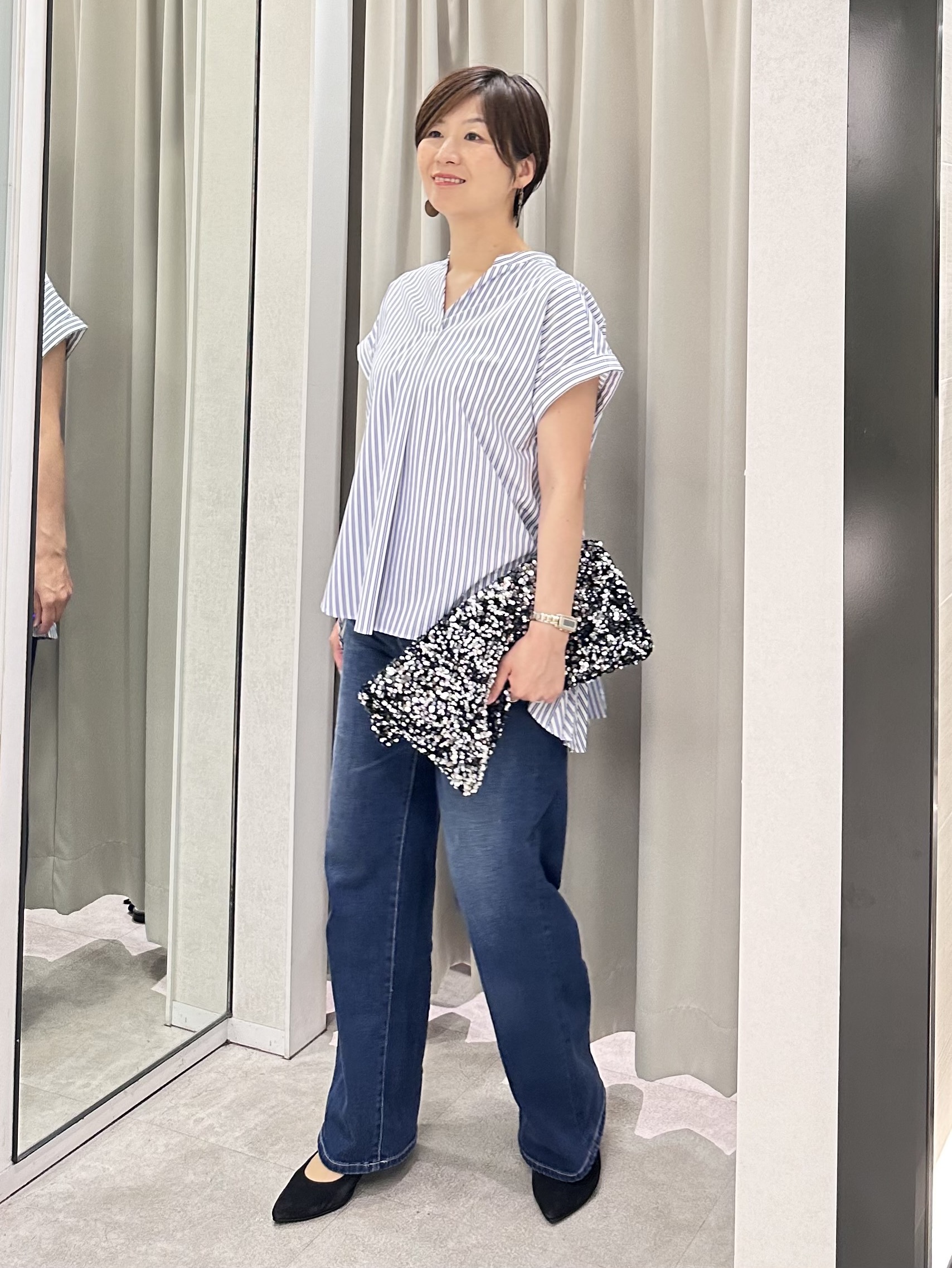 みなこさんの「UNTITLED｜【追加/人気デニム】MAKE&times;DENIM WIDE」を使ったコーディネート