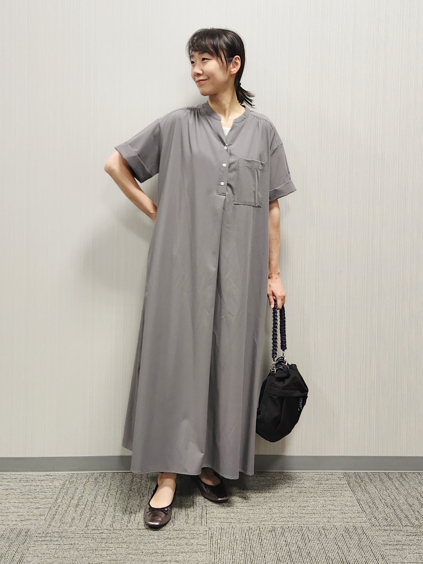 naraさんの「Dessin｜【接触冷感/UVカット】バンドカラーワンピース」を使ったコーディネート