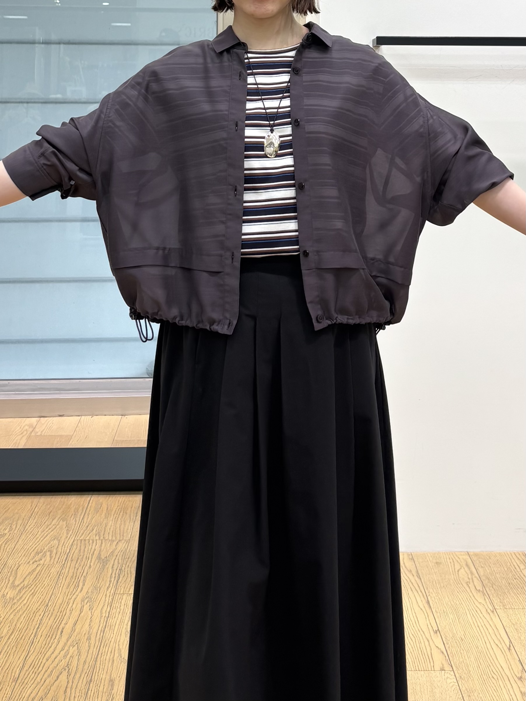 asamiさんの「INDIVI｜【ゆったり／着映え】ボーダーリラクシーTシャツ」を使ったコーディネート