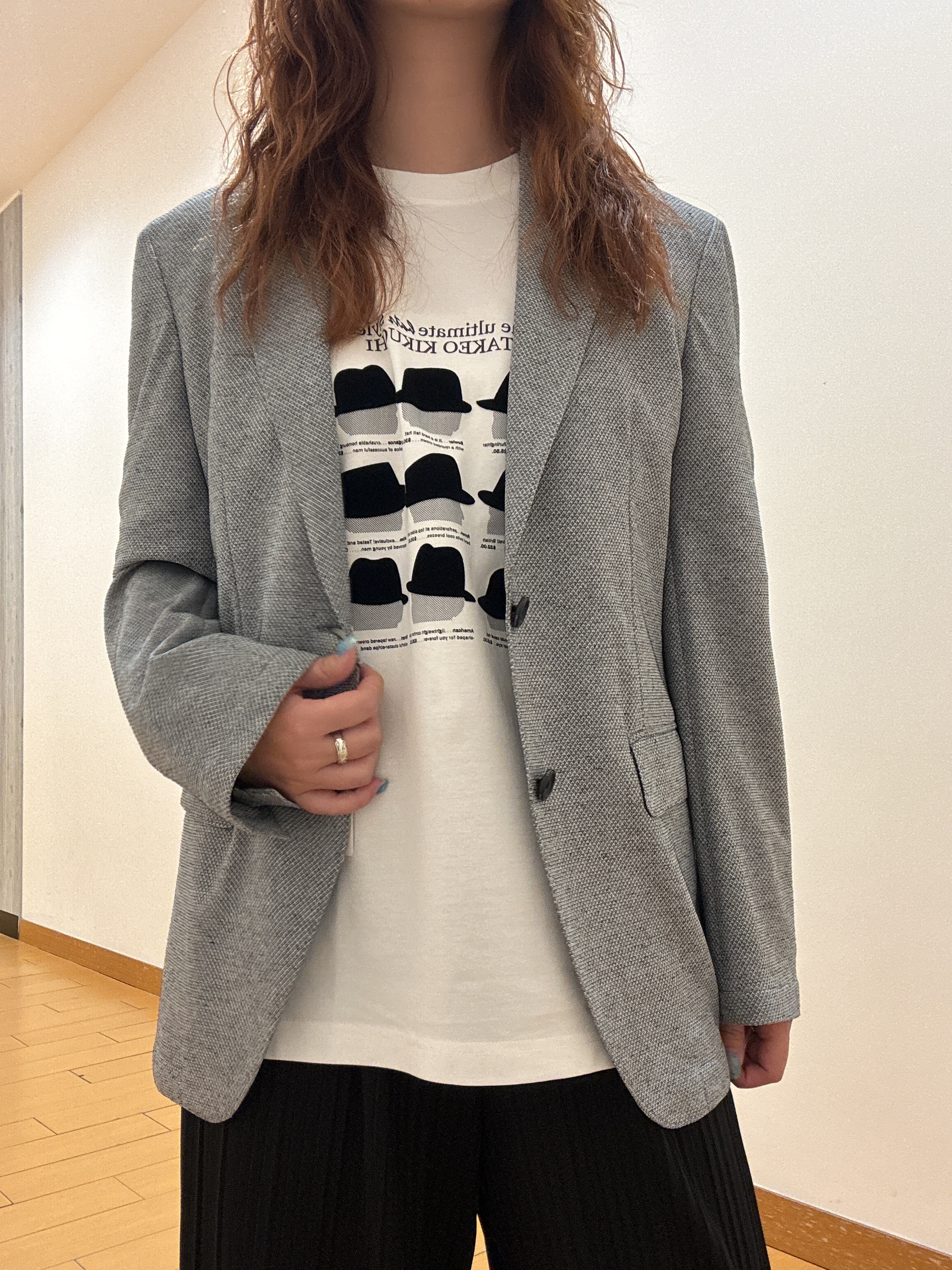 ヒナさんの「TAKEO KIKUCHI｜【BOWLER HAT LABEL】クールデオドラントジャージ ハットスタイルス 半袖Tシャツ」を使ったコーディネート