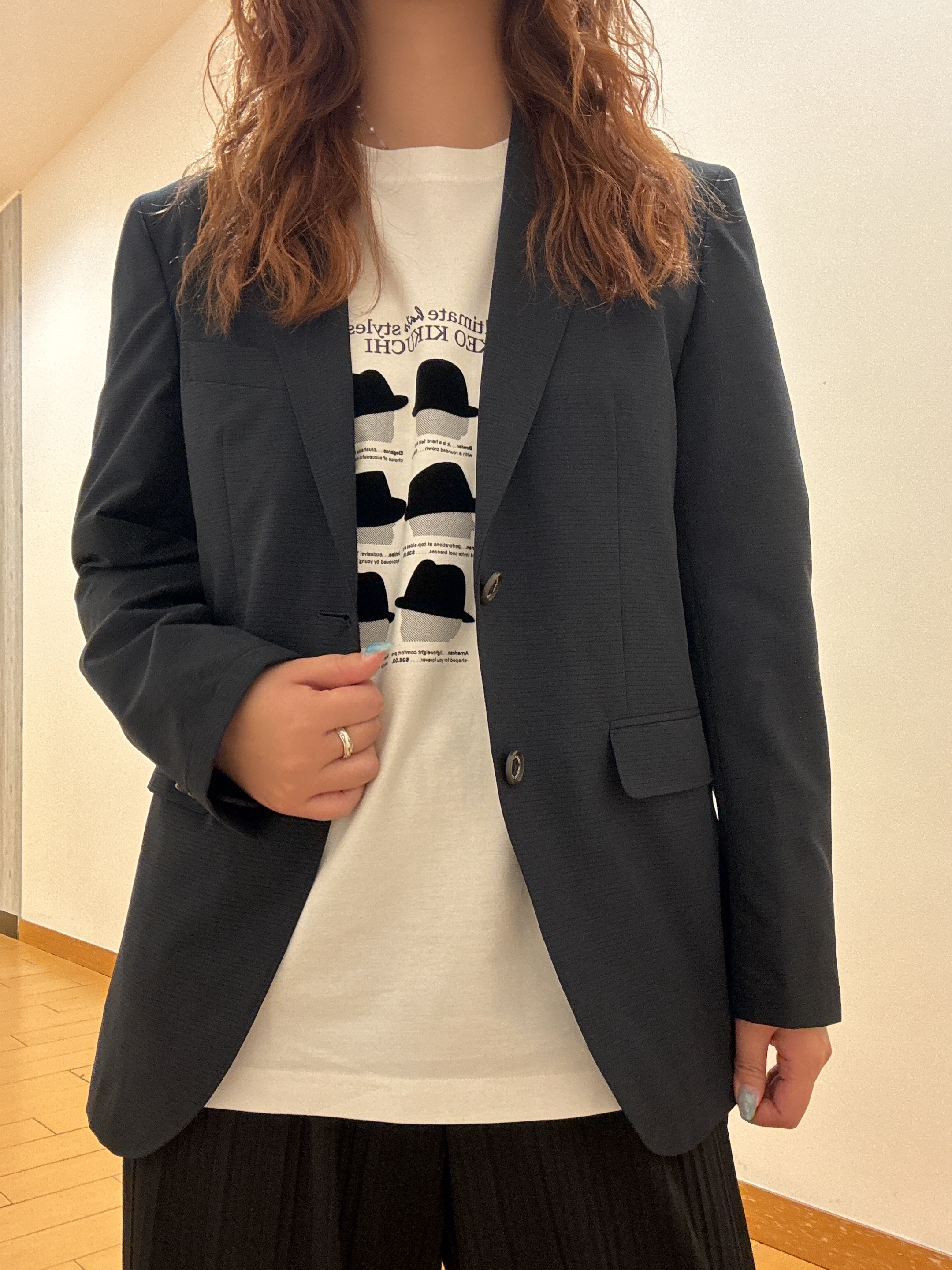 ヒナさんの「TAKEO KIKUCHI｜【抗菌防臭】COOL DOTS（R）ドビープリント ジャケット」を使ったコーディネート