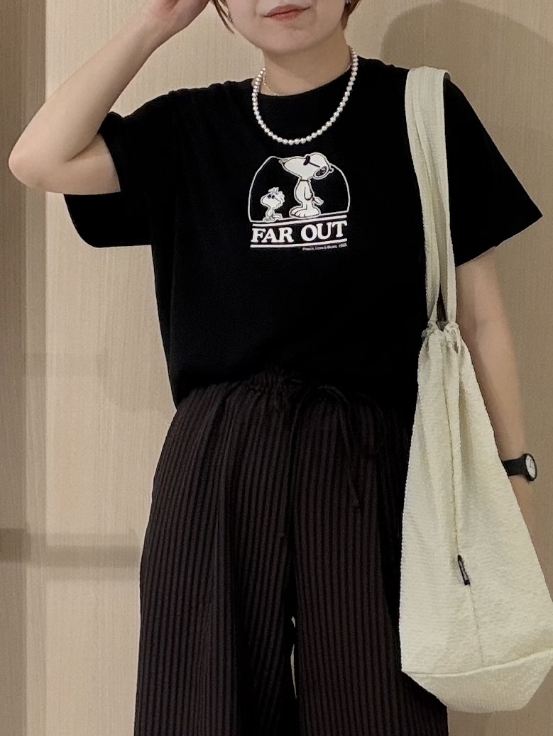 ひらしーさんの「SHOO･LA･RUE｜【PEANUTS】ひんやりプリントTシャツ」を使ったコーディネート
