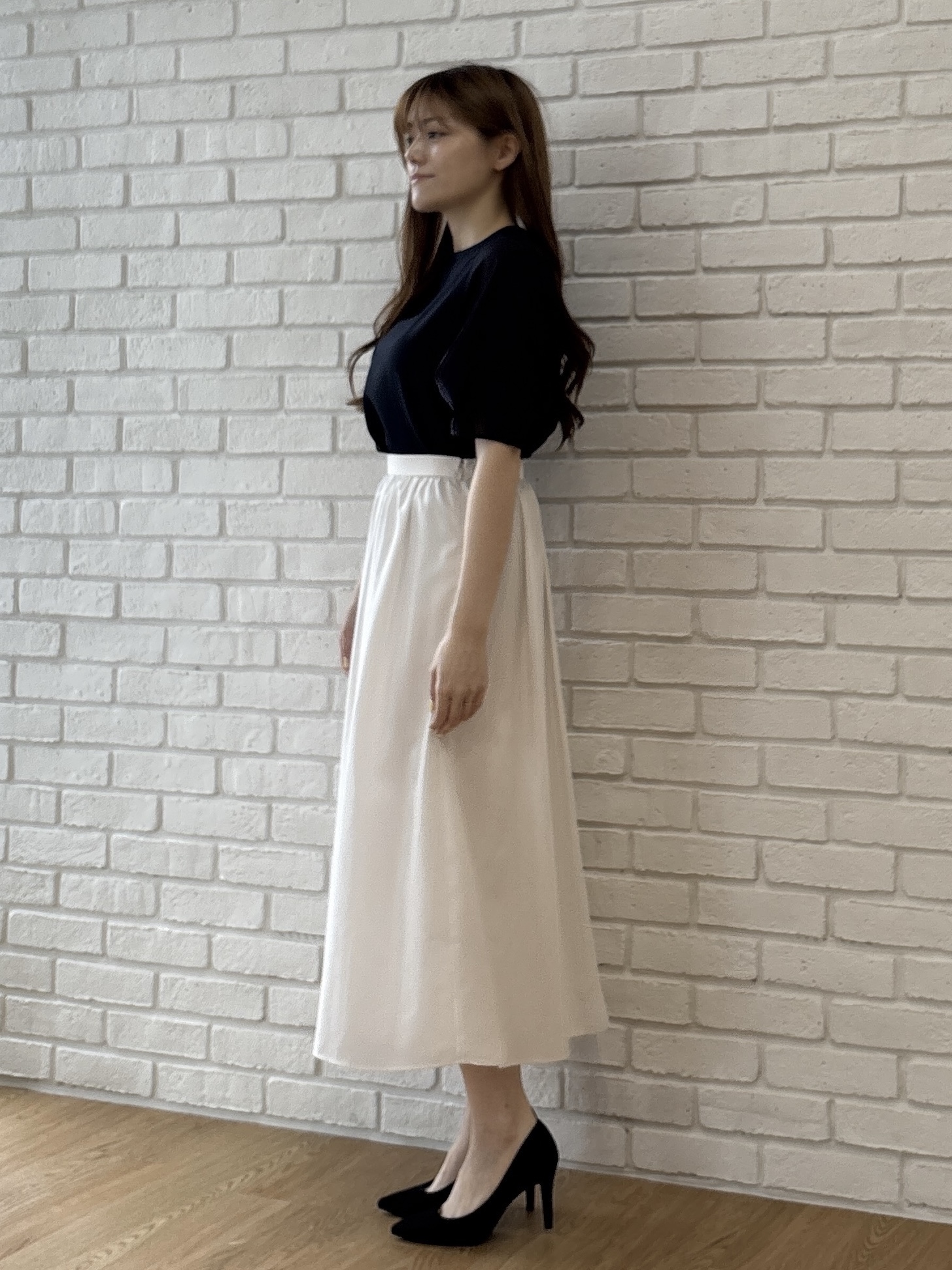 sayaさんの「COUP DE CHANCE｜【手洗い可／日本製】袖シアーパフスリーブ ブラウス」を使ったコーディネート