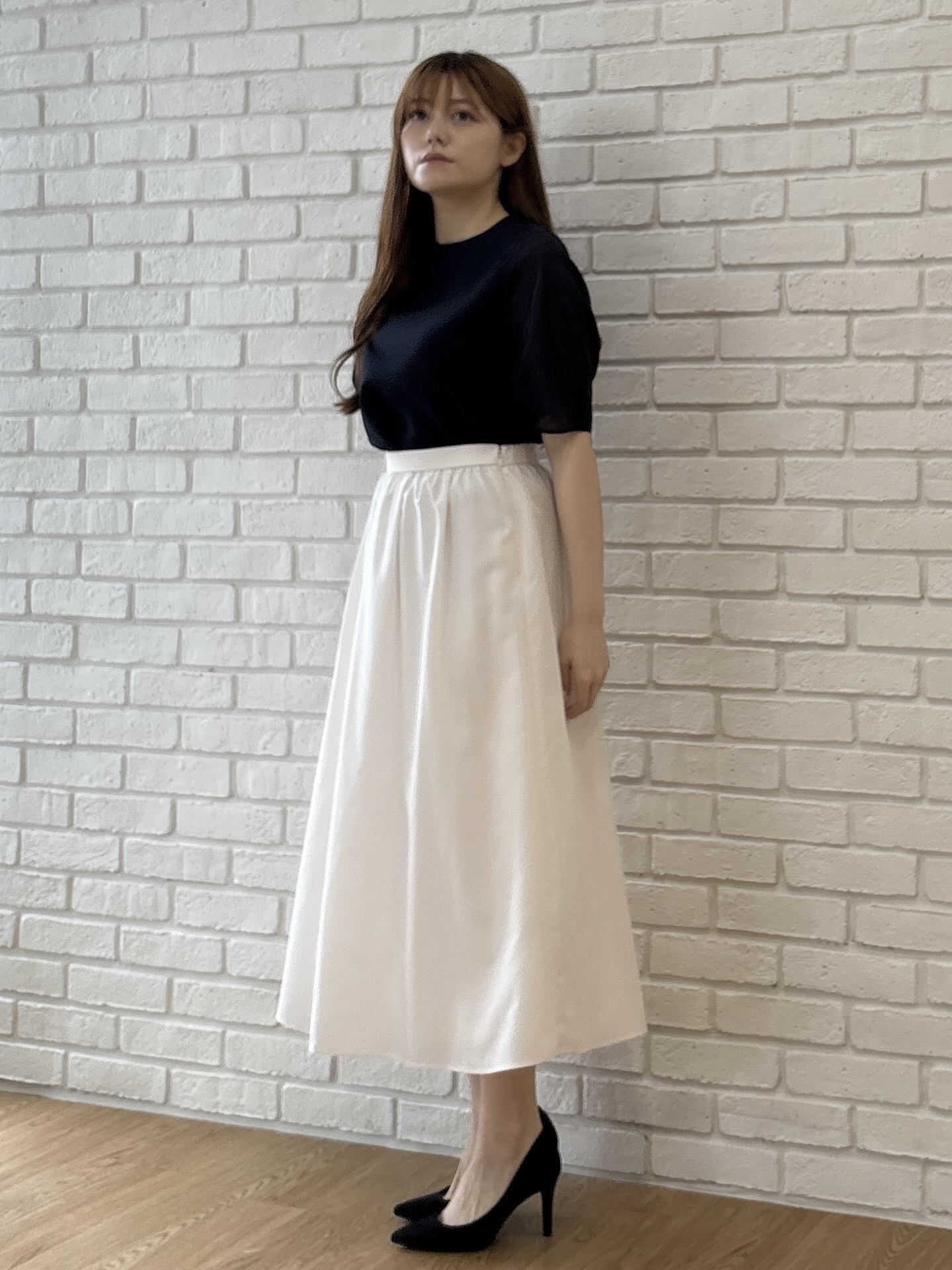 sayaさんの「COUP DE CHANCE｜【手洗い可／日本製】袖シアーパフスリーブ ブラウス」を使ったコーディネート
