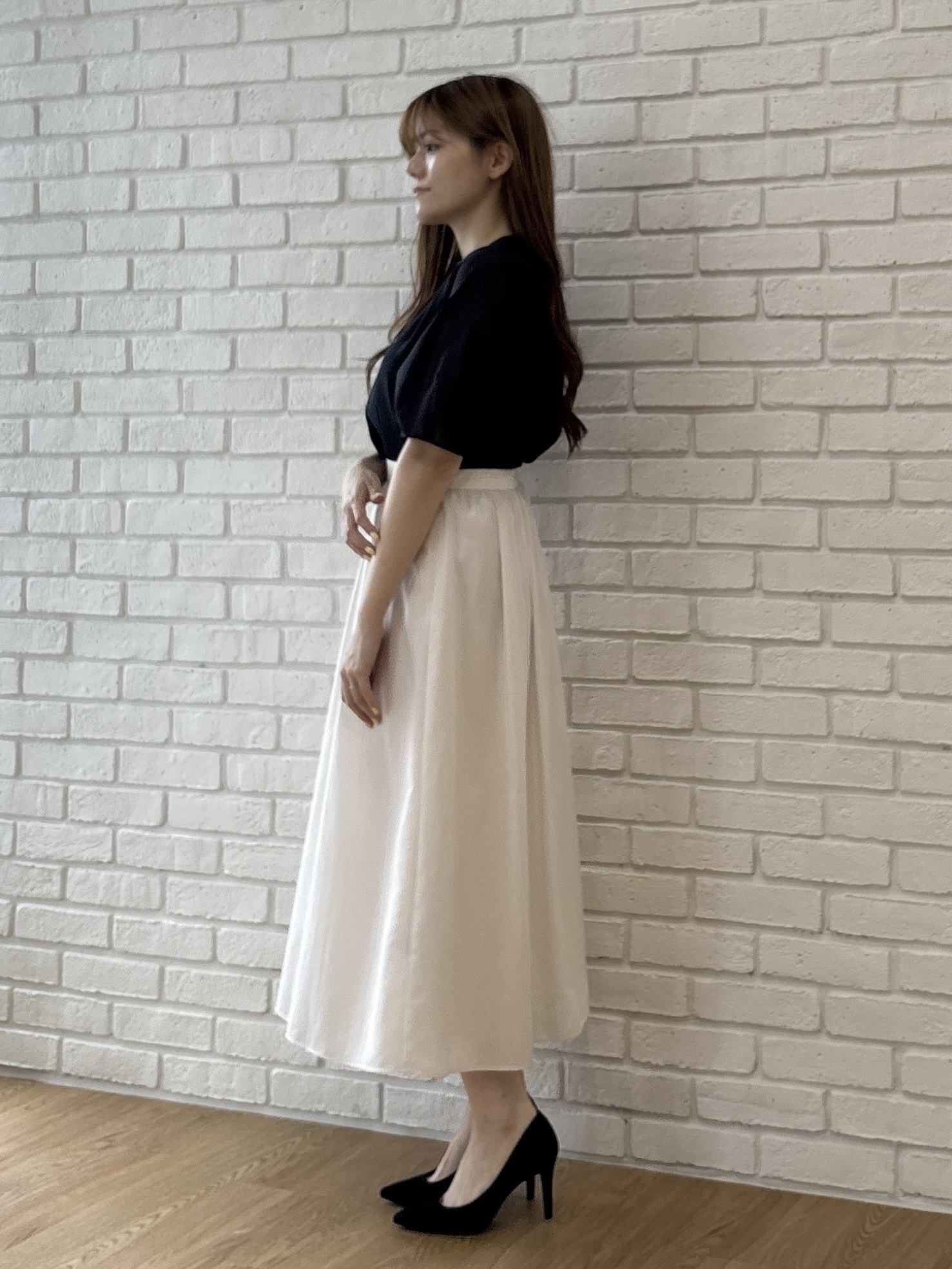 sayaさんの「COUP DE CHANCE｜【手洗い可／日本製】袖シアーパフスリーブ ブラウス」を使ったコーディネート