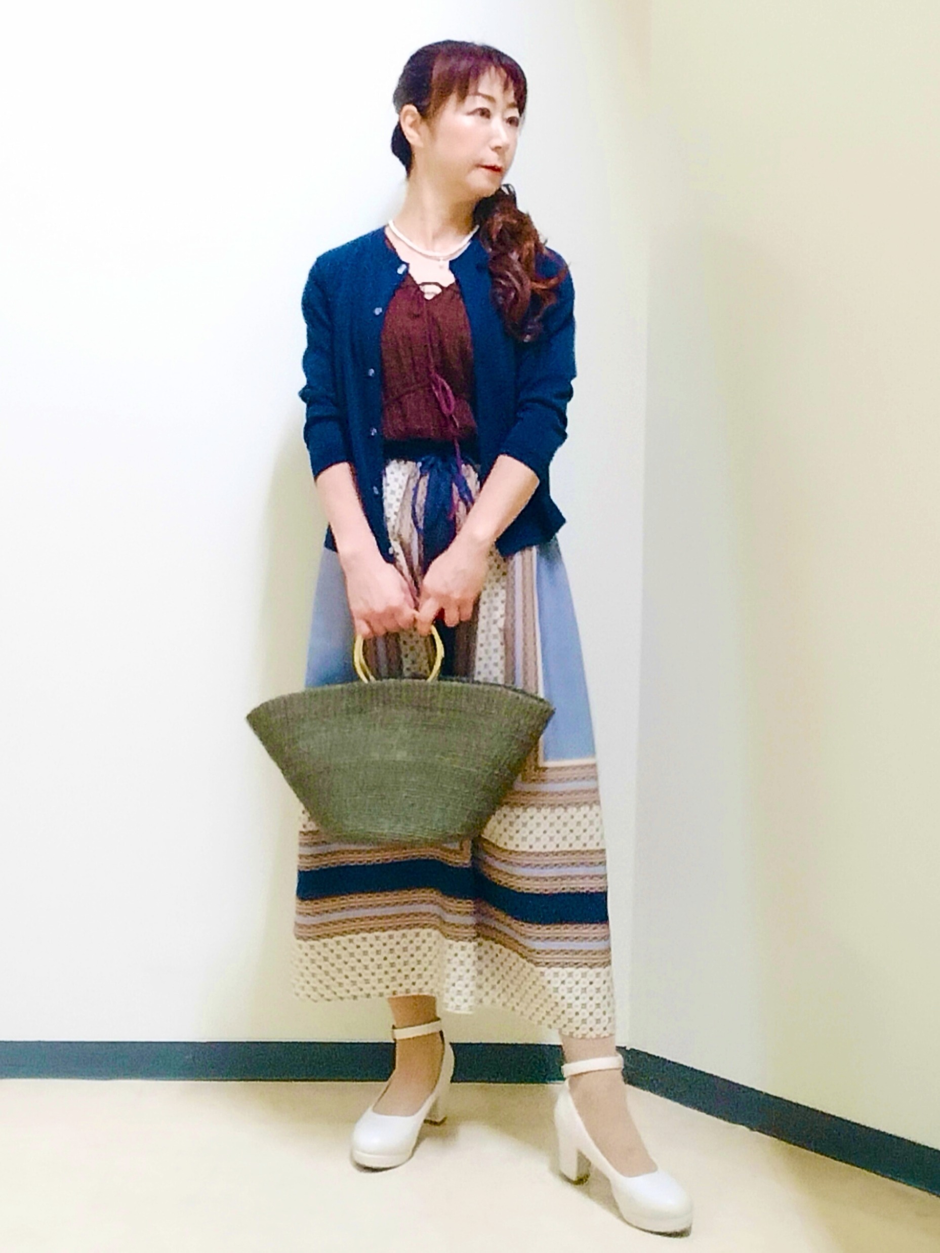 花さんの「Reflect｜七分袖ニットカーディガン」を使ったコーディネート