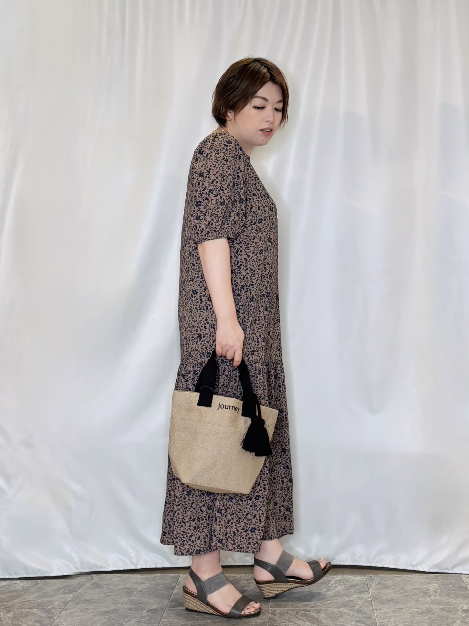 たみさんの「SHOO･LA･RUE｜花柄ティアードワンピース」を使ったコーディネート