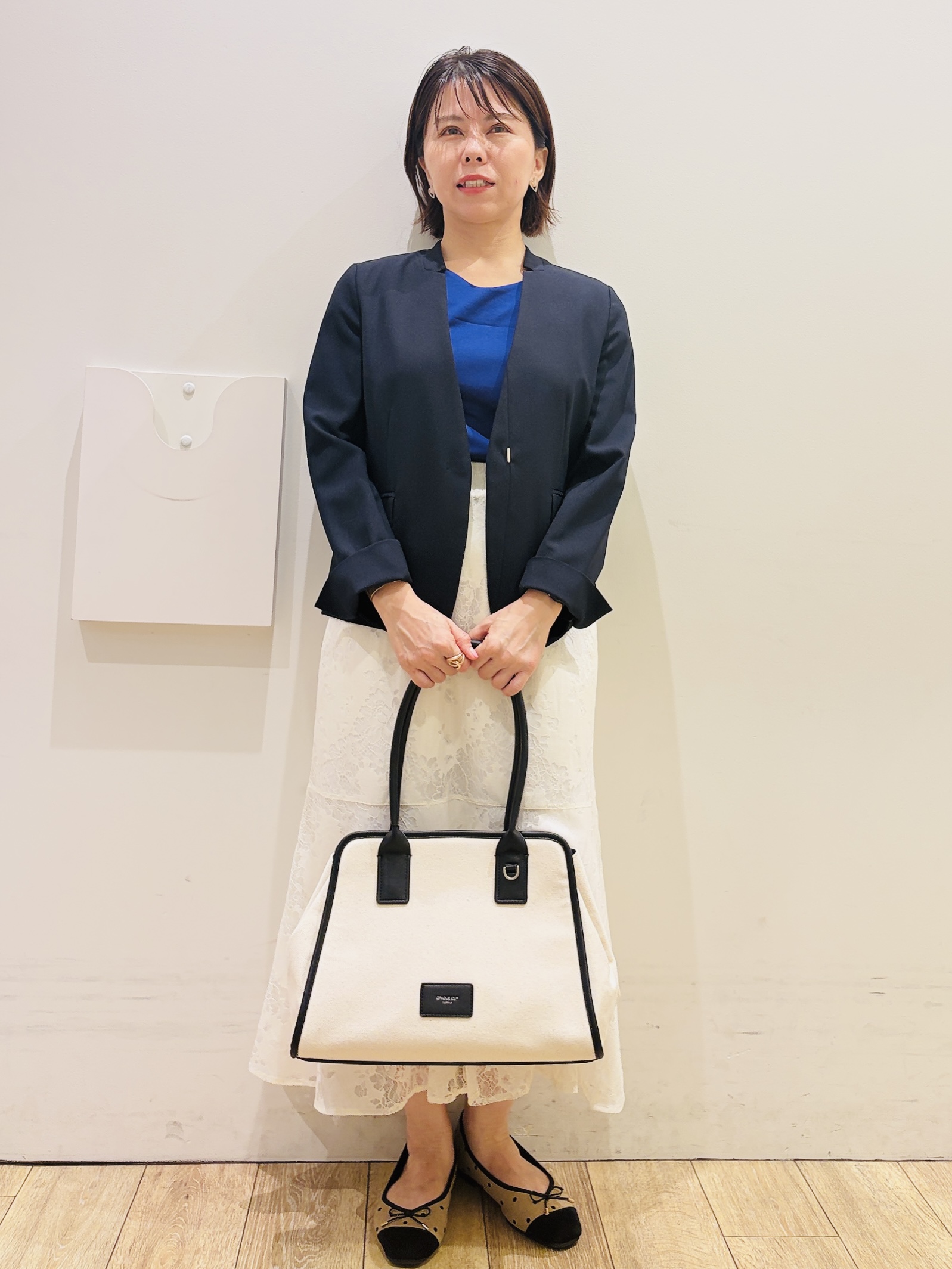 YUKOさんの「index｜【接触冷感／吸水速乾】ノーカラージャケット／セットアップ対応可《洗える／防シワ／ストレッチ》」を使ったコーディネート