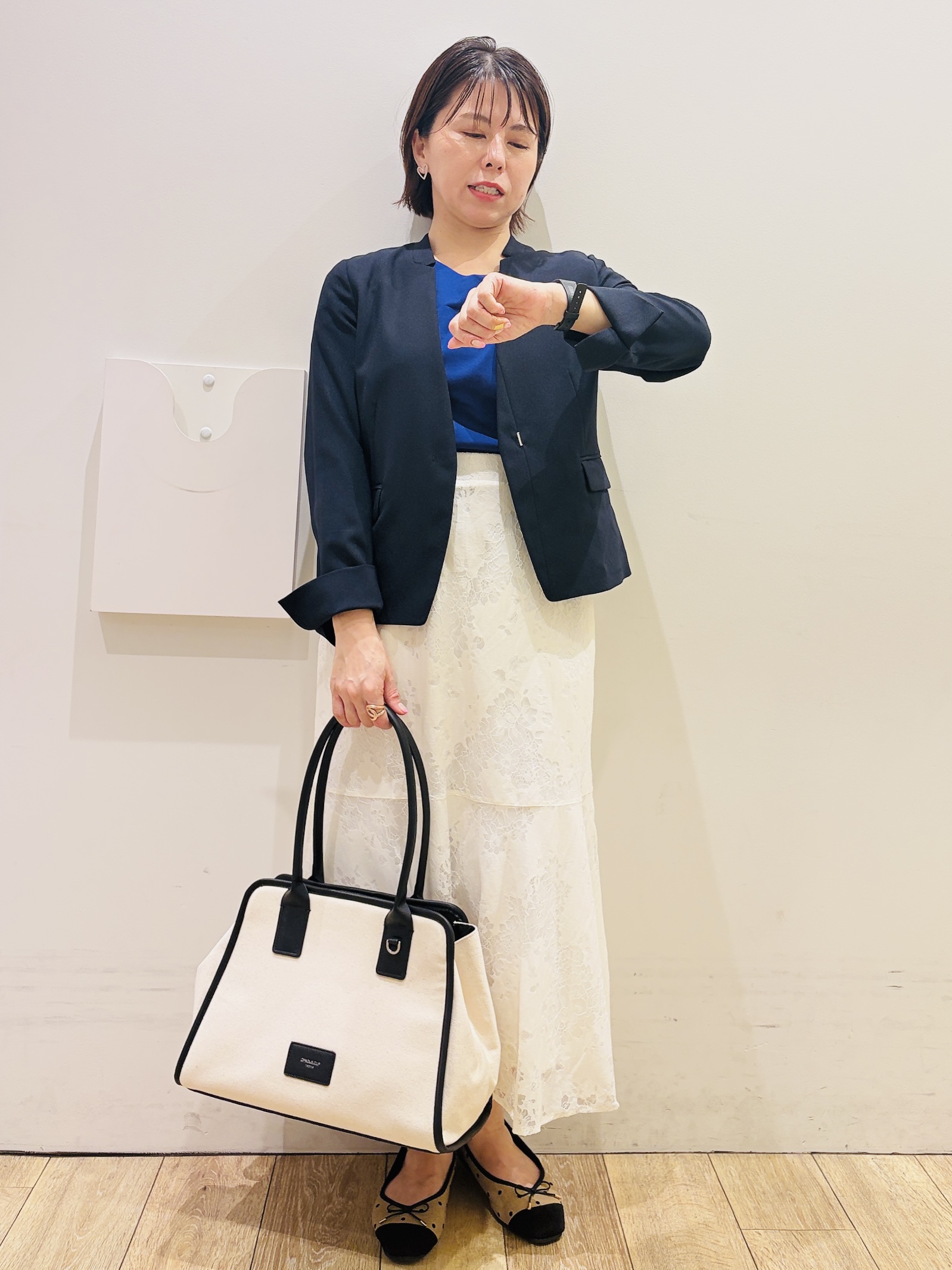 YUKOさんの「index｜【接触冷感／吸水速乾】ノーカラージャケット／セットアップ対応可《洗える／防シワ／ストレッチ》」を使ったコーディネート