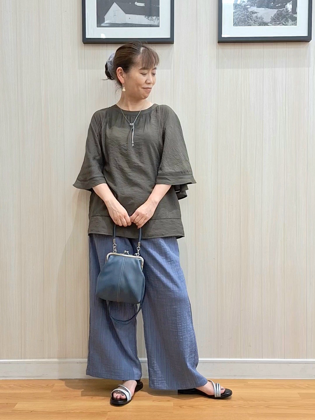 Saoさんの「SHOO･LA･RUE｜【ひんやり/S-LL/体型カバー】はしごレースが涼し気な スラブポンチョ風ブラウス」を使ったコーディネート