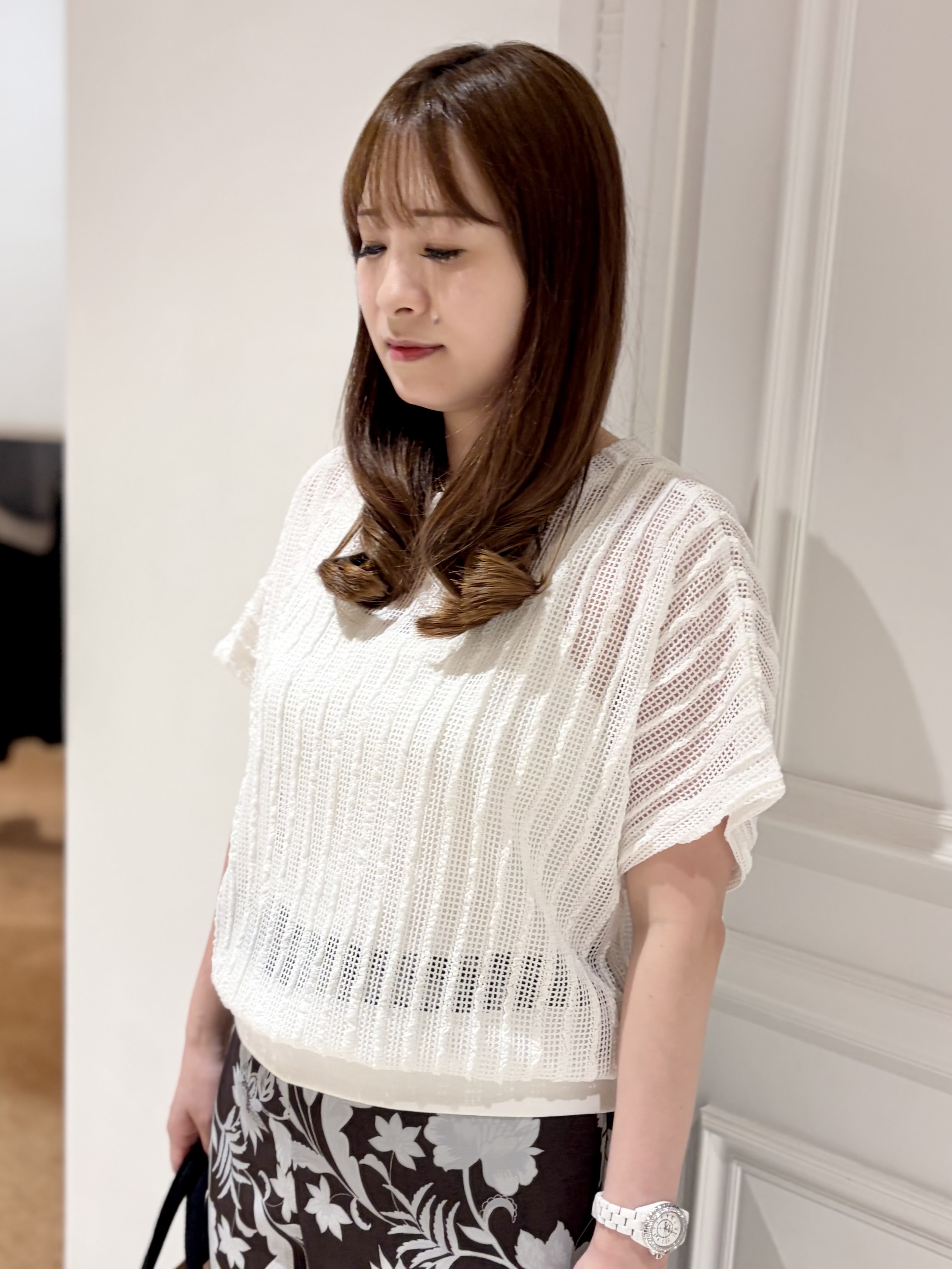 minowaさんの「DRESSTERIOR｜シアーメッシュプルオーバー」を使ったコーディネート