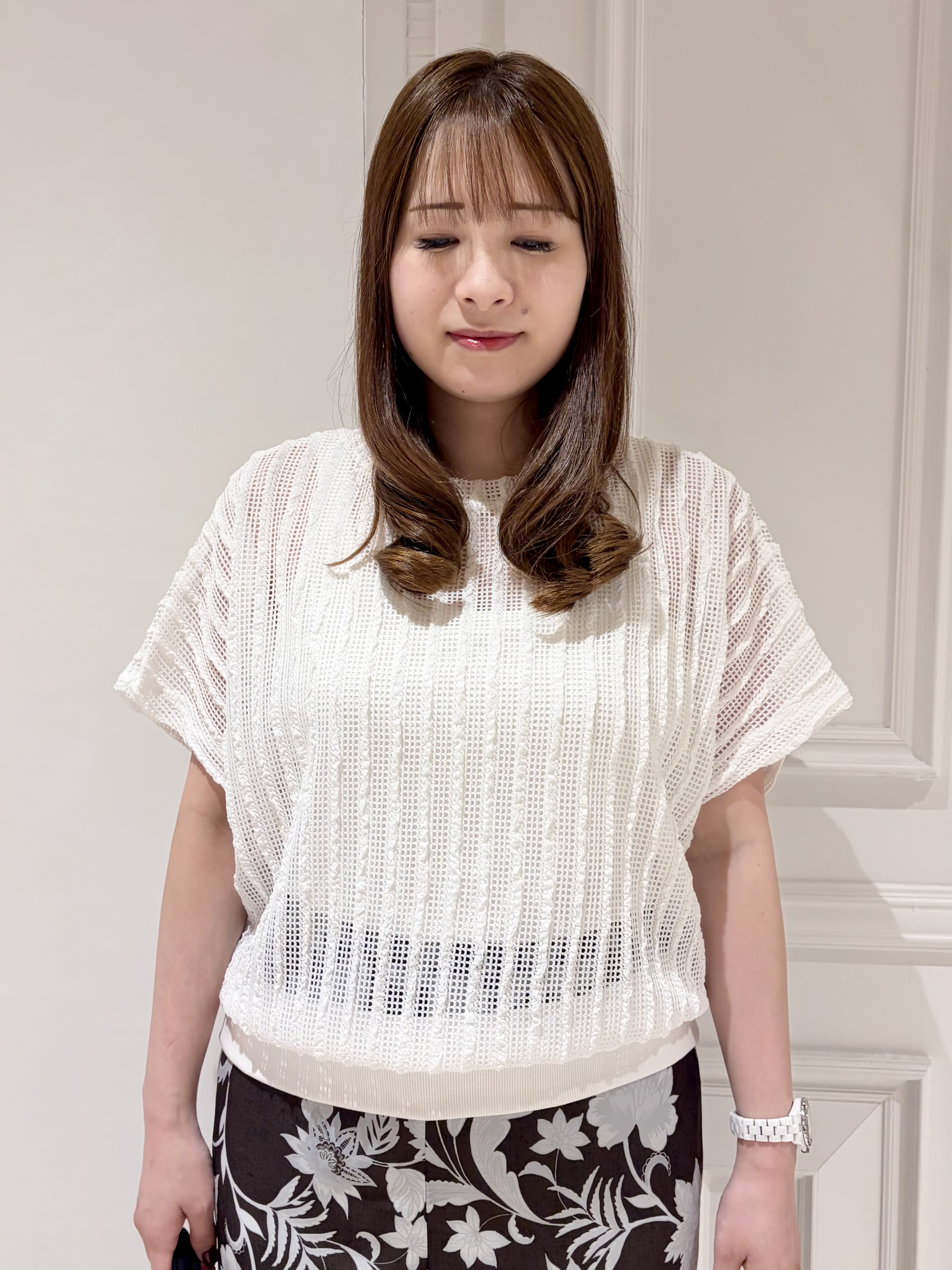 minowaさんの「DRESSTERIOR｜シアーメッシュプルオーバー」を使ったコーディネート