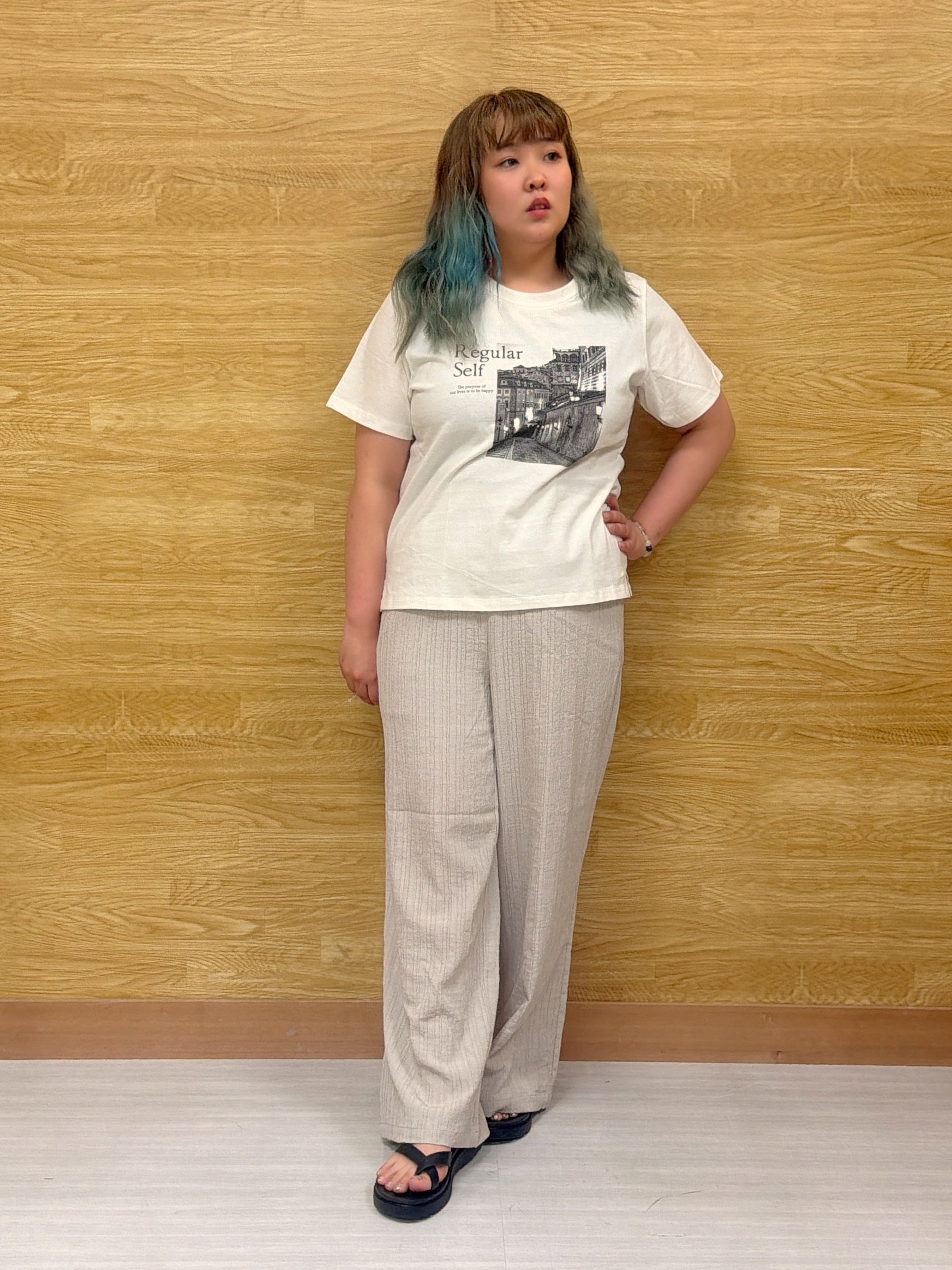 ぁむさんの「SHOO･LA･RUE｜【ひんやり/UV/体型カバー】冷房対策にも さらとろ 5分袖ドルマンカーディガン」を使ったコーディネート