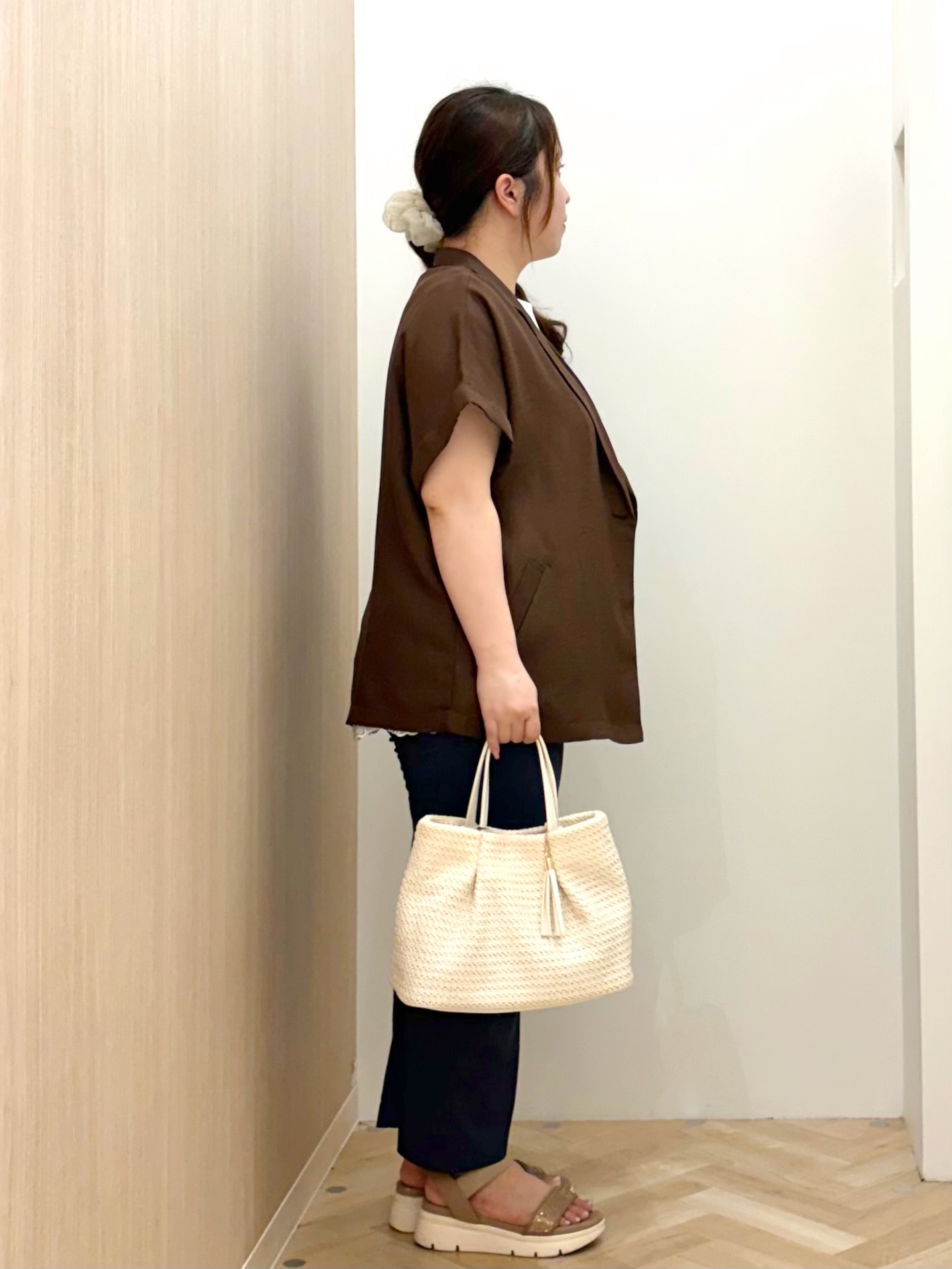 akariさんの「grove｜【洗濯機OK・ひんやり/SETUP可】シワになりにくいハーフスリーブジャケット」を使ったコーディネート