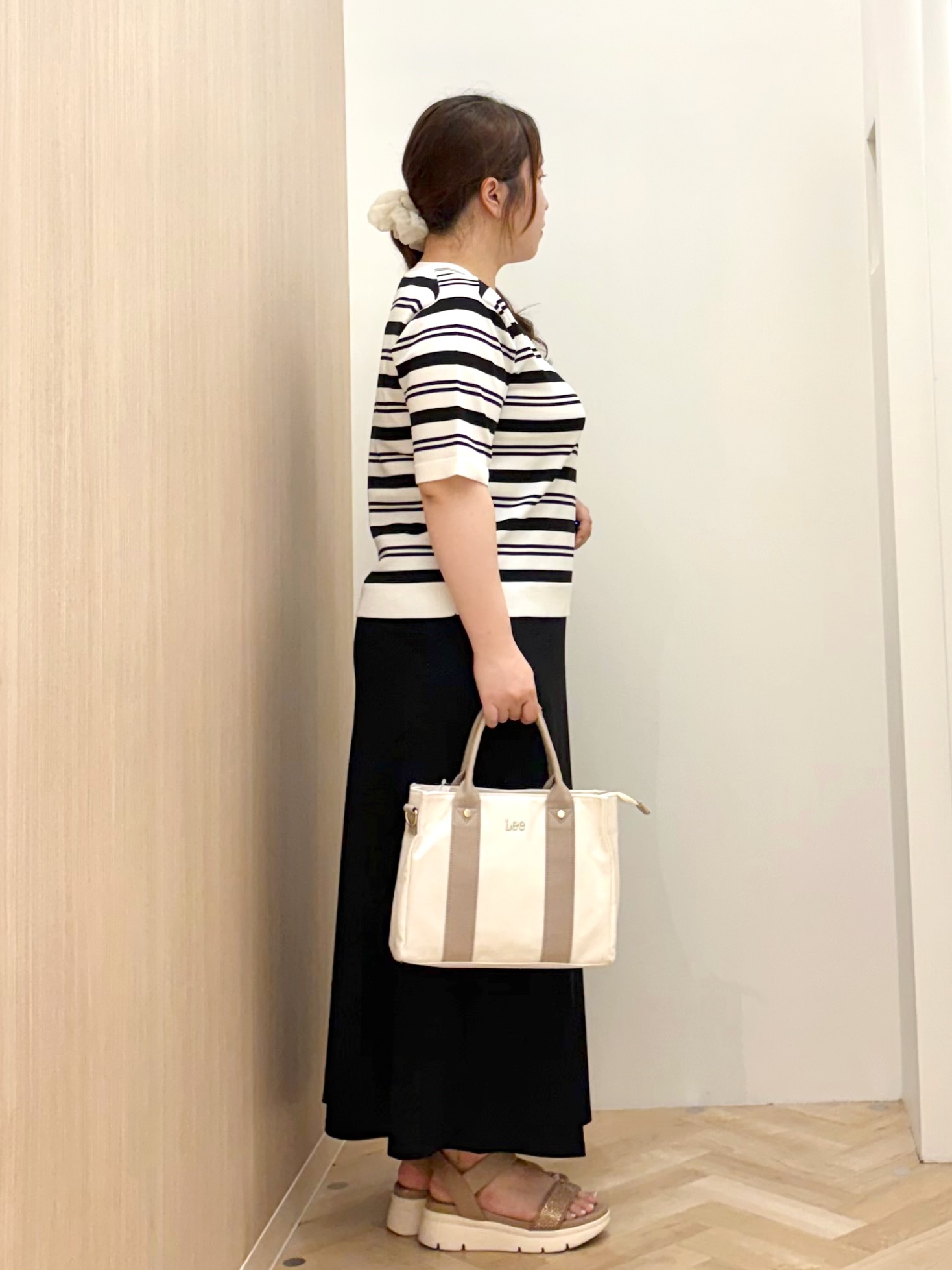 akariさんの「grove｜【ひんやり・UVカット・洗濯機◎】Tシャツ感覚で着られるコットン混ニット」を使ったコーディネート