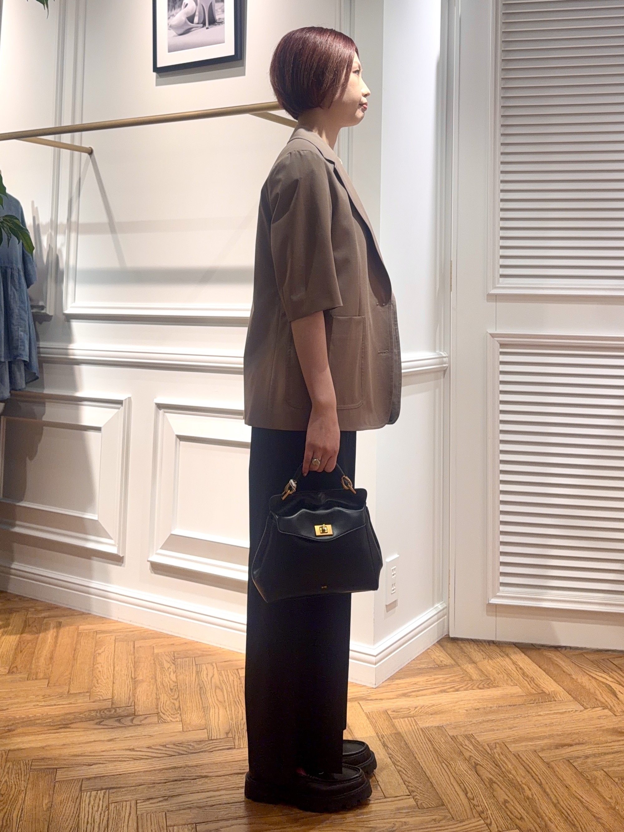 renaさんの「DRESSTERIOR｜【接触冷感/セットアップ可】 2WAYストレッチスリークオータージャケット」を使ったコーディネート