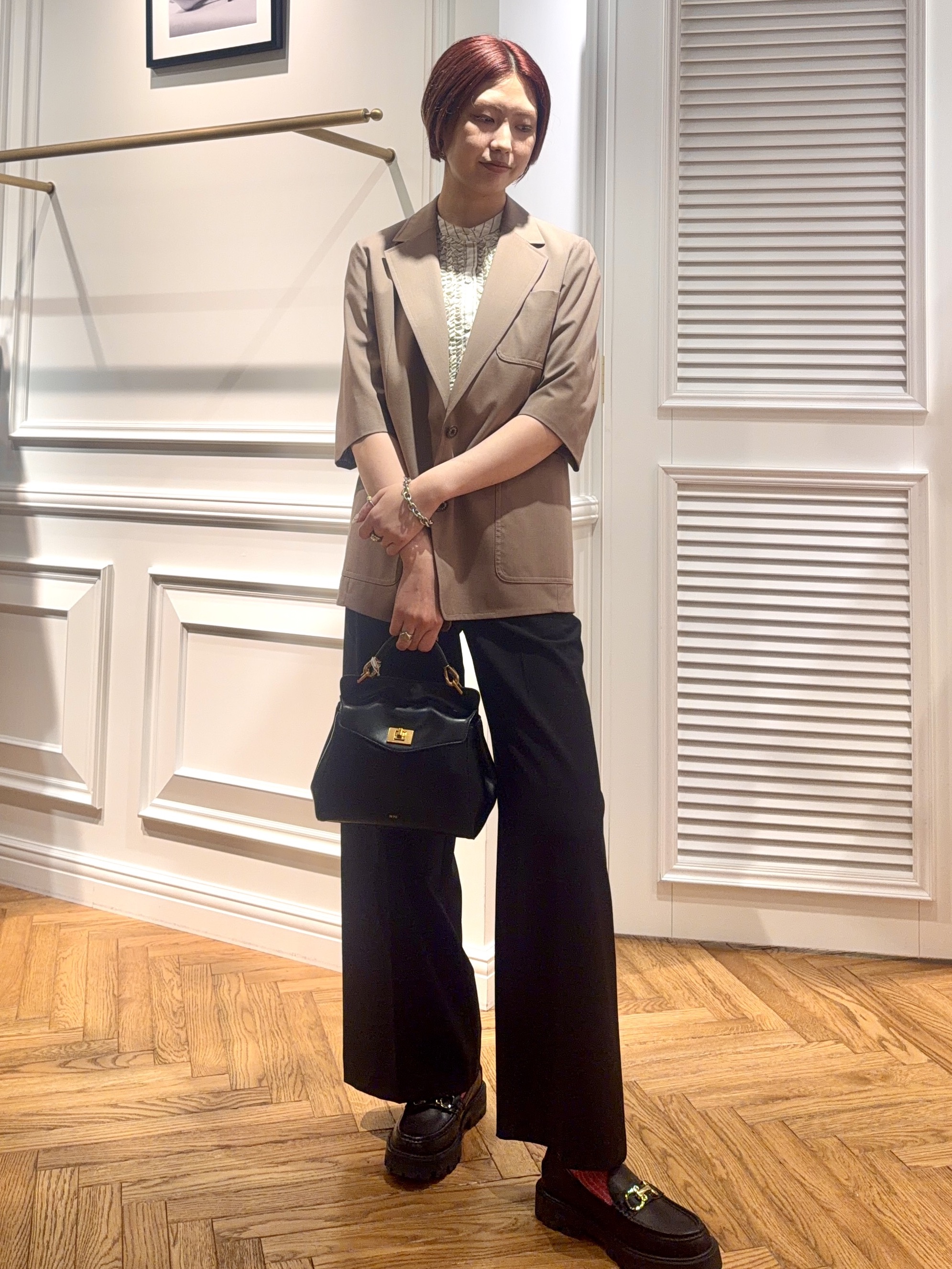 renaさんの「DRESSTERIOR｜【接触冷感/セットアップ可】 2WAYストレッチスリークオータージャケット」を使ったコーディネート